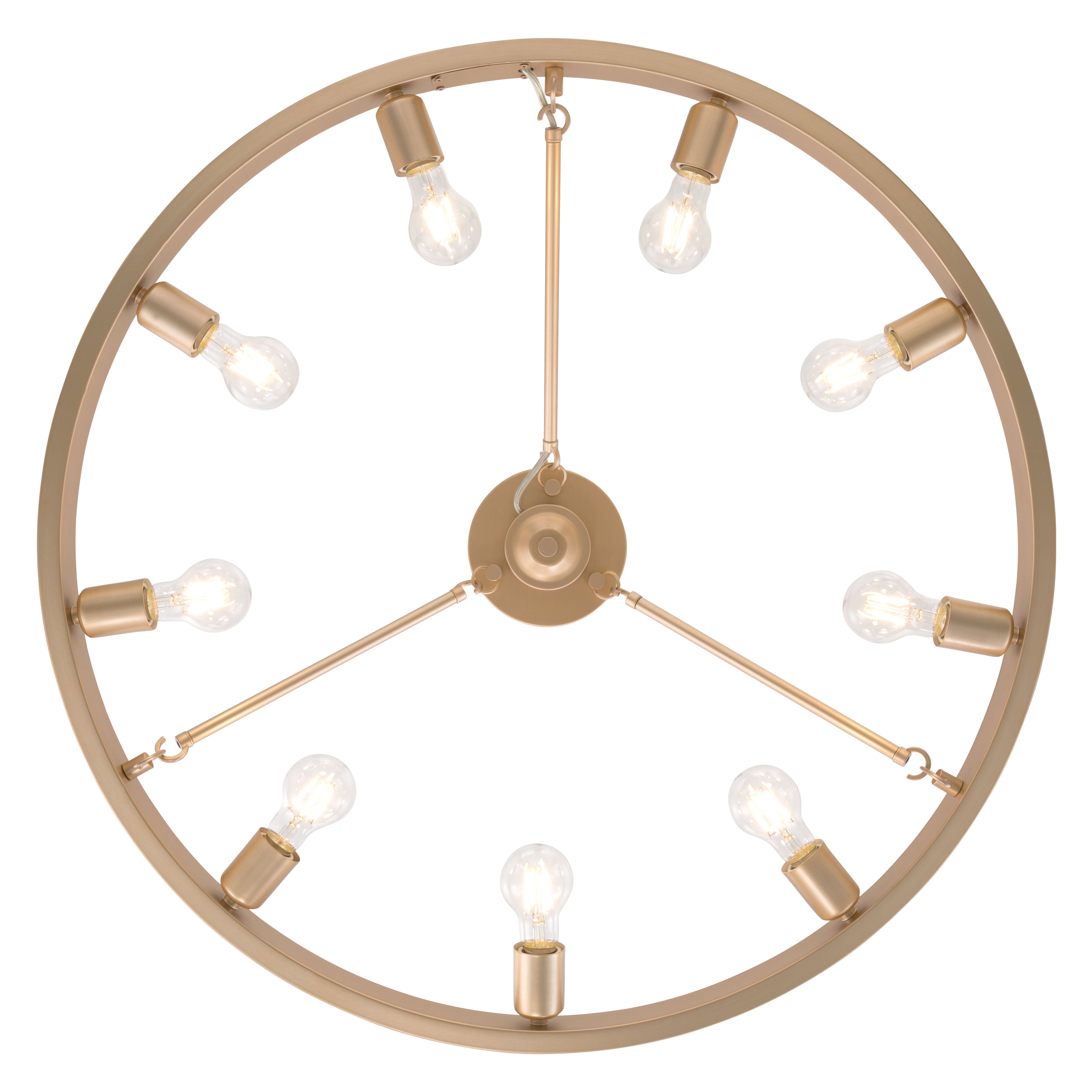 Golden Lighting Castile 9-light Semi-Flush Mount in French Gold - - Golden Lighting