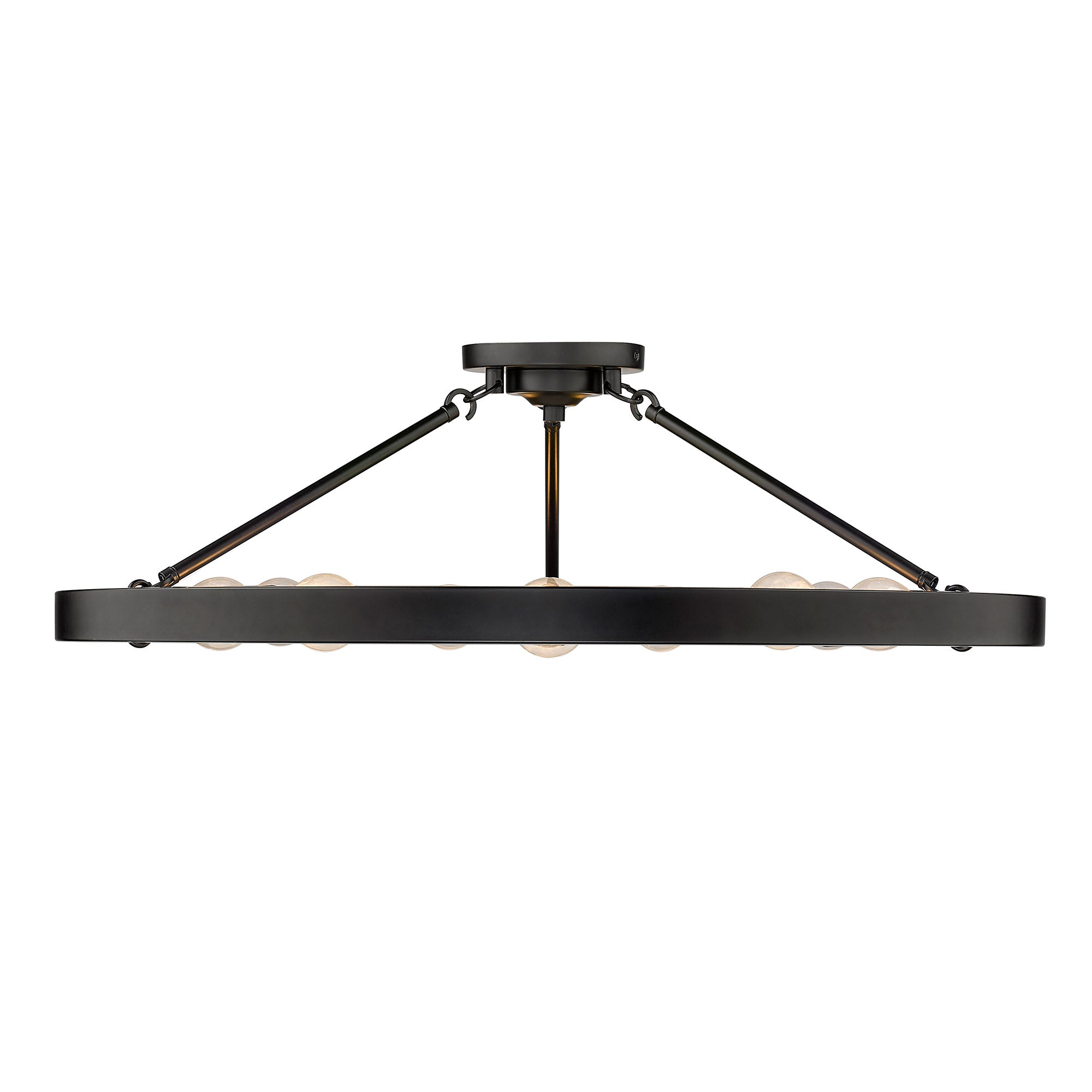 Golden Lighting Castile 9-light Semi-Flush Mount in Matte Black - - Golden Lighting