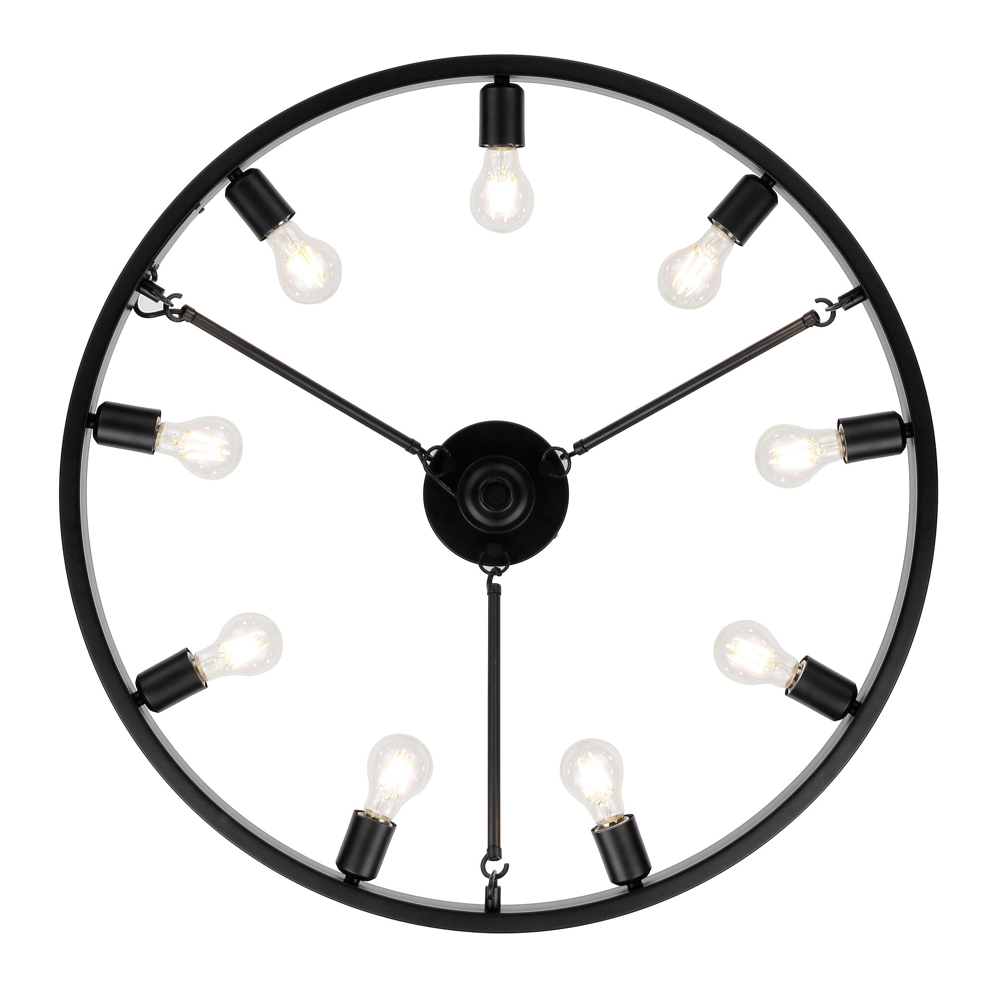 Golden Lighting Castile 9-light Semi-Flush Mount in Matte Black - - Golden Lighting