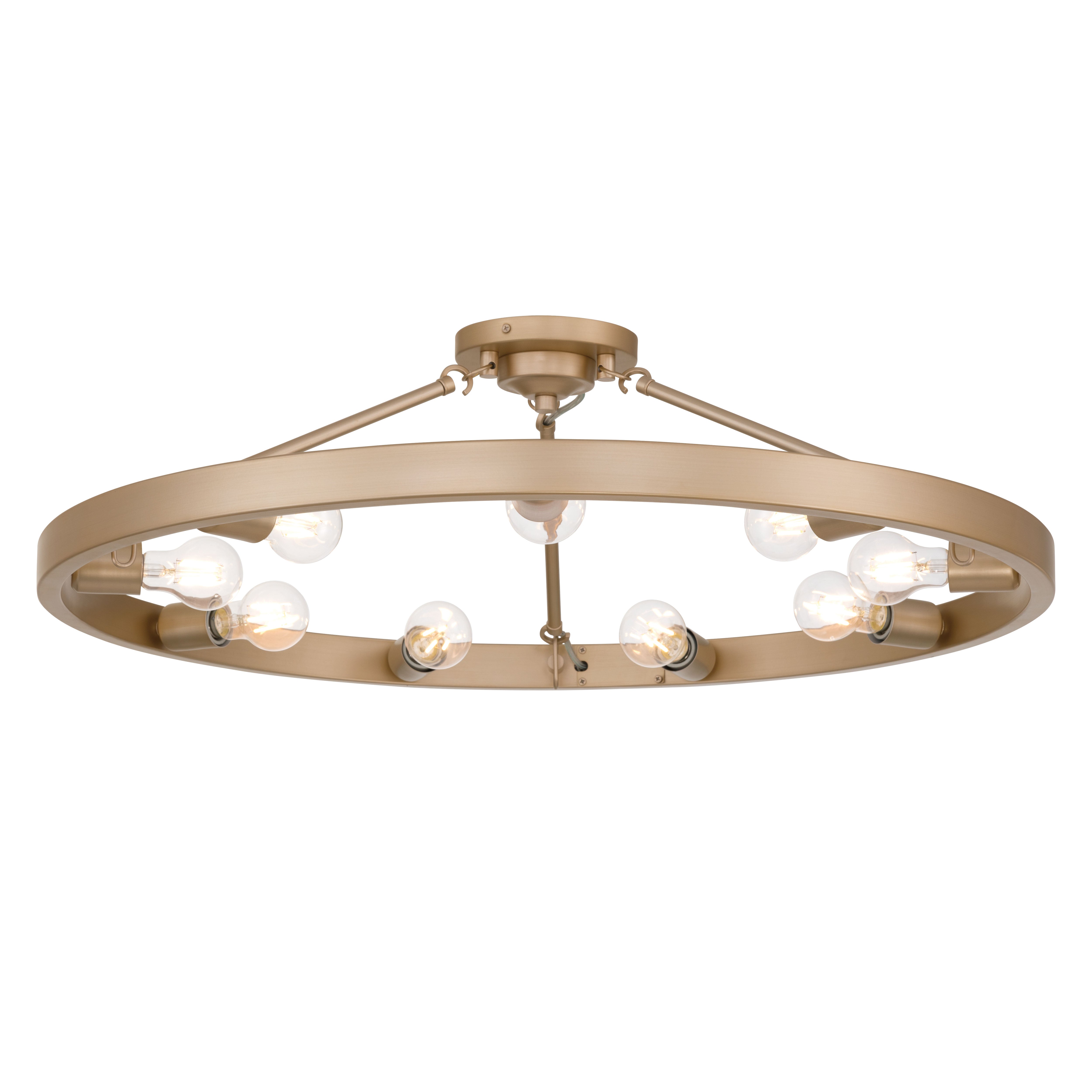 Golden Lighting Castile 9-light Semi-Flush Mount in French Gold - - Golden Lighting