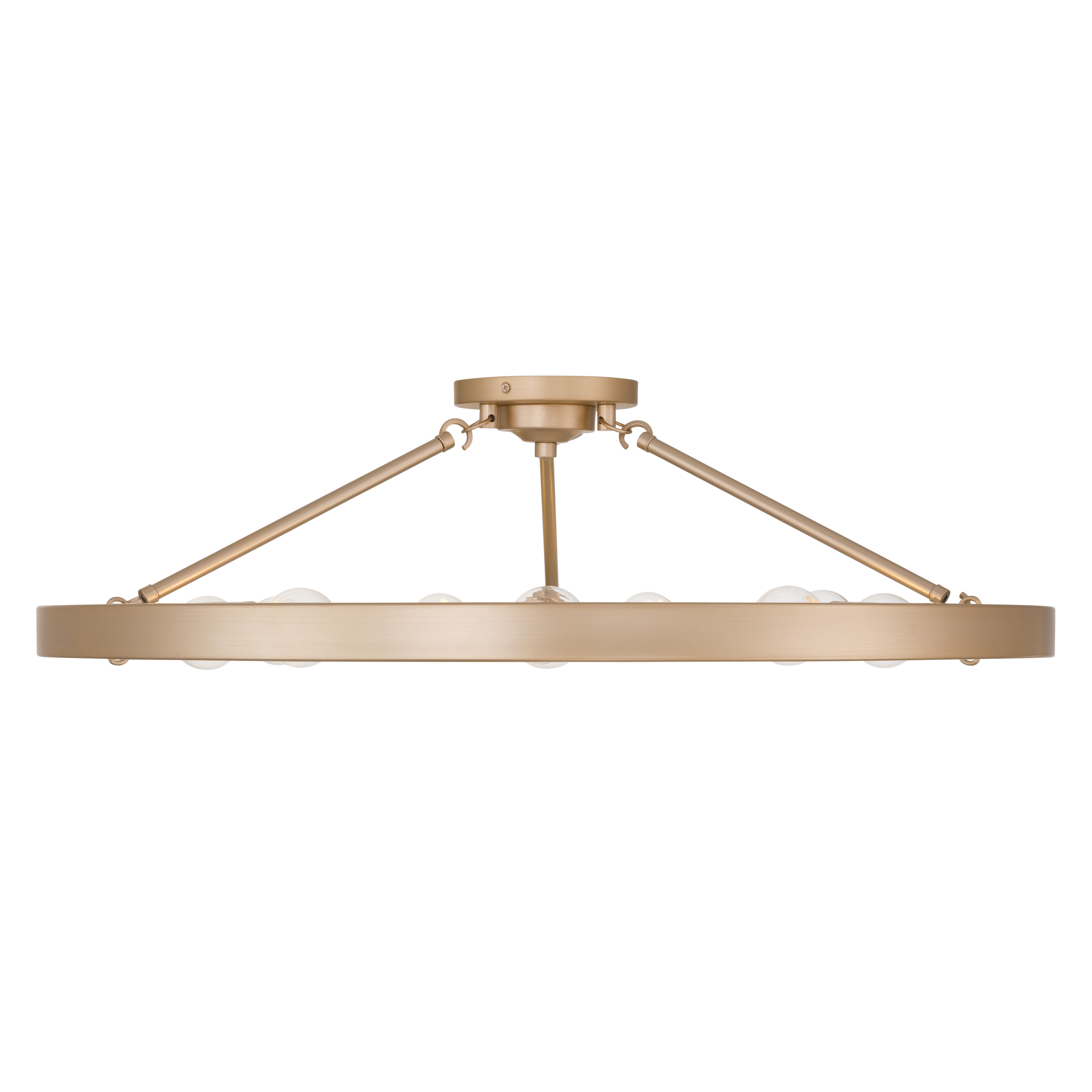 Golden Lighting Castile 9-light Semi-Flush Mount in French Gold - Default Title - Golden Lighting