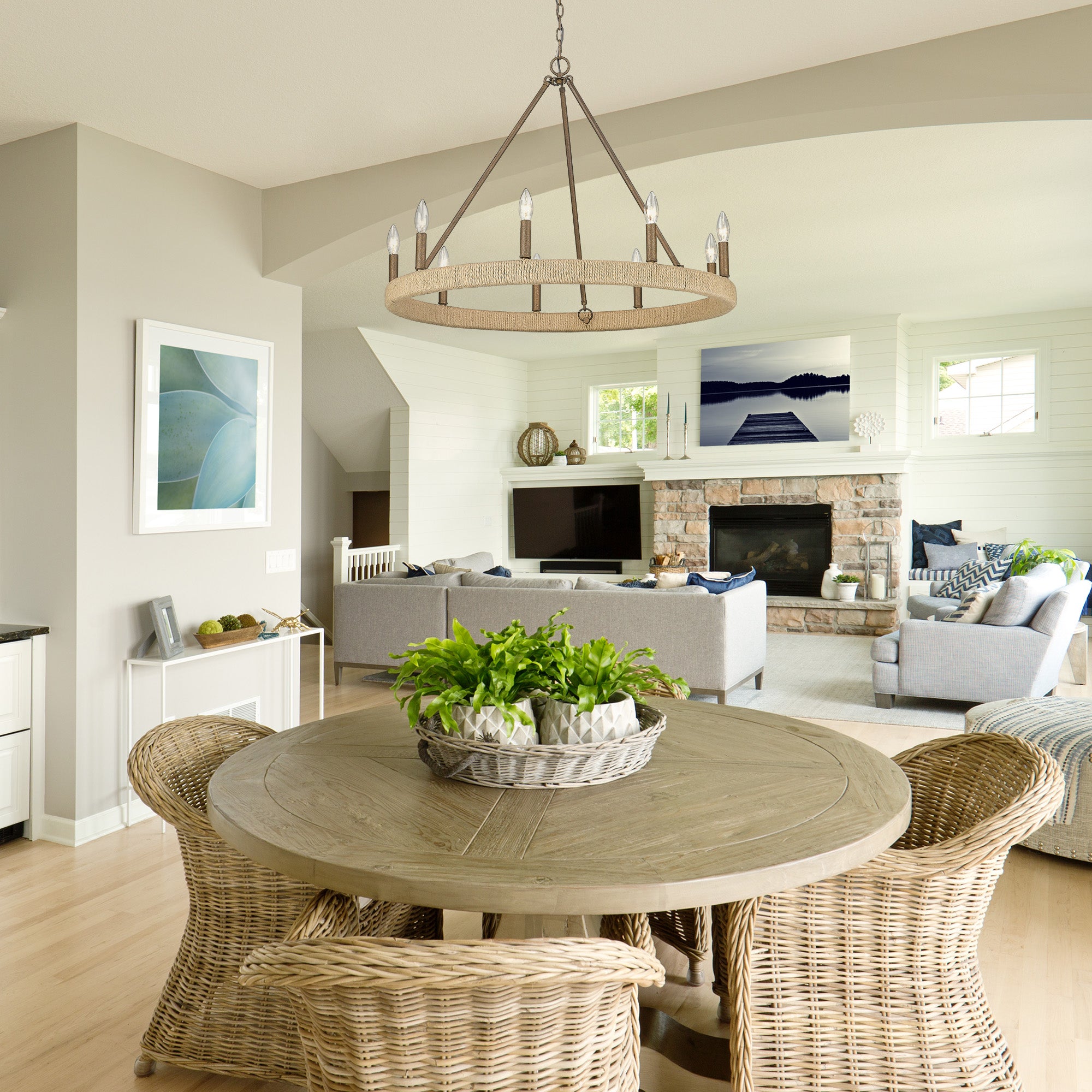 Wry Lighting Yates 9-light Chandelier in Burnished Chestnut - Default Title - Golden Lighting