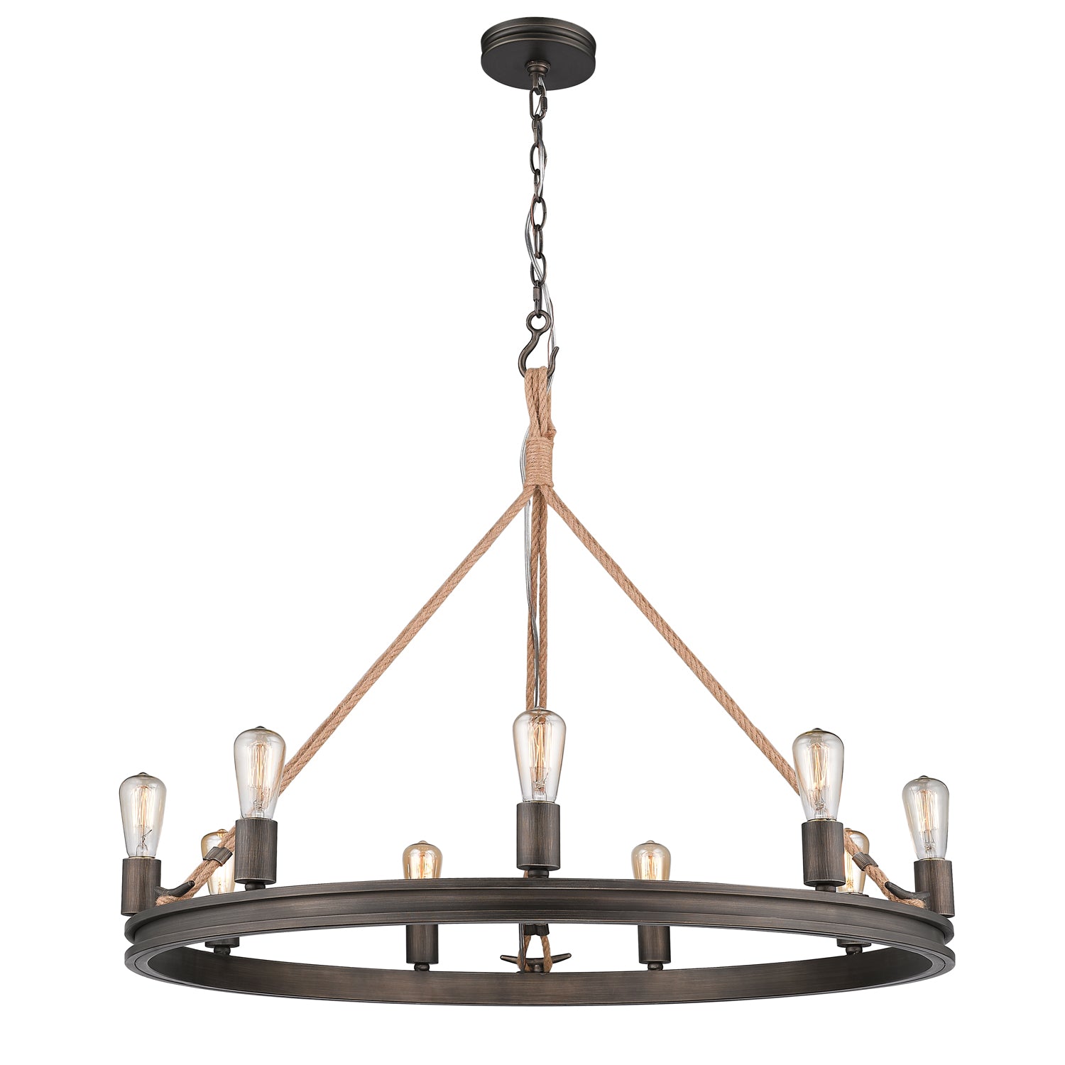 Chatham 9-light Chandelier in Gunmetal Bronze - - Golden Lighting