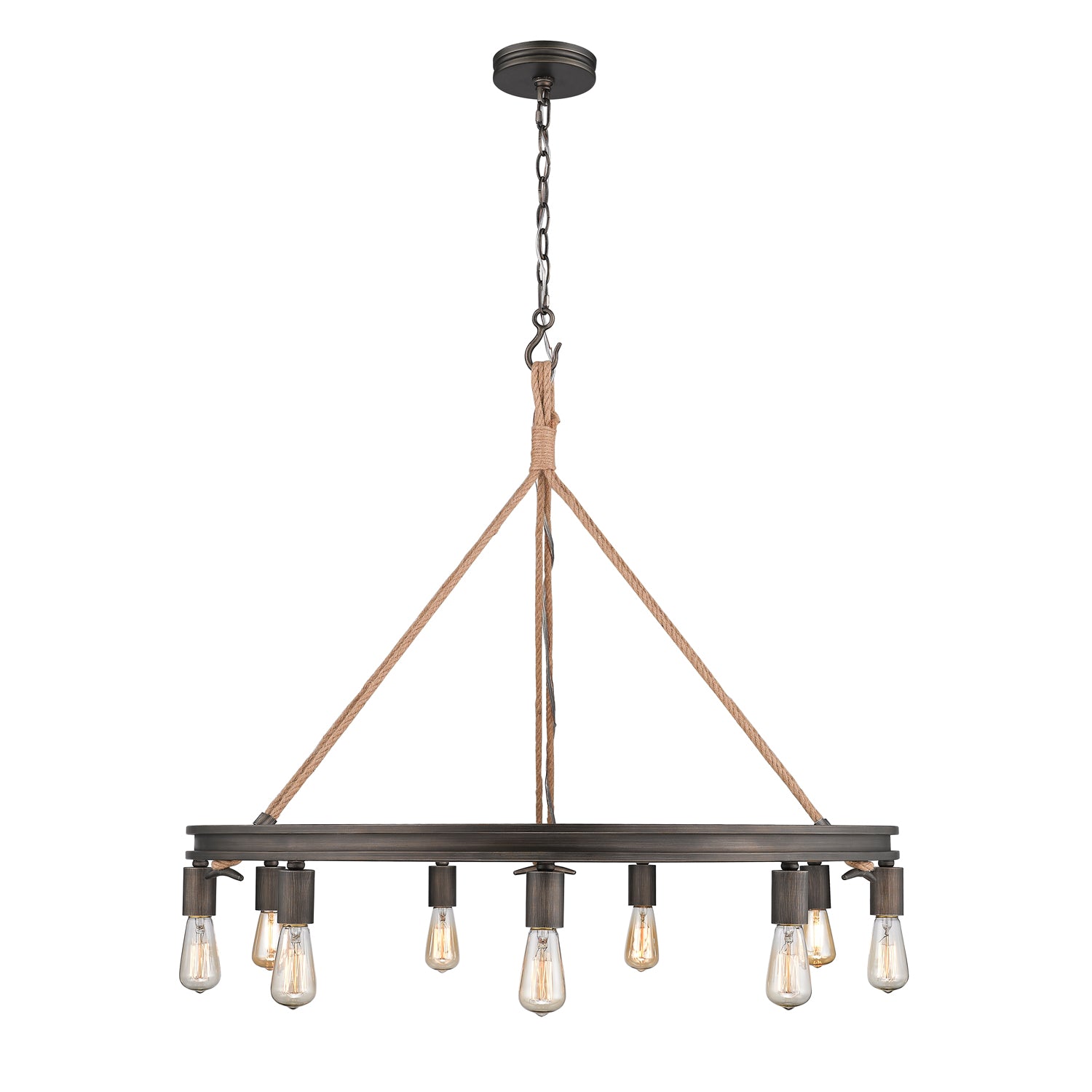 Chatham 9-light Chandelier in Gunmetal Bronze - - Golden Lighting