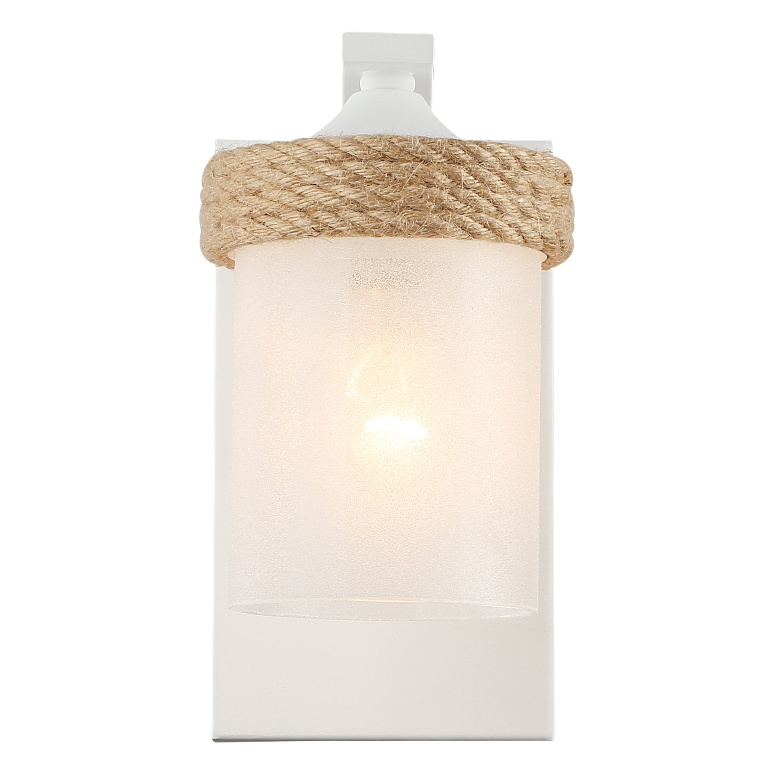 Chatham 1-Light Wall Sconce in Natural White with Clear Sandblasted Glass - - Golden Lighting