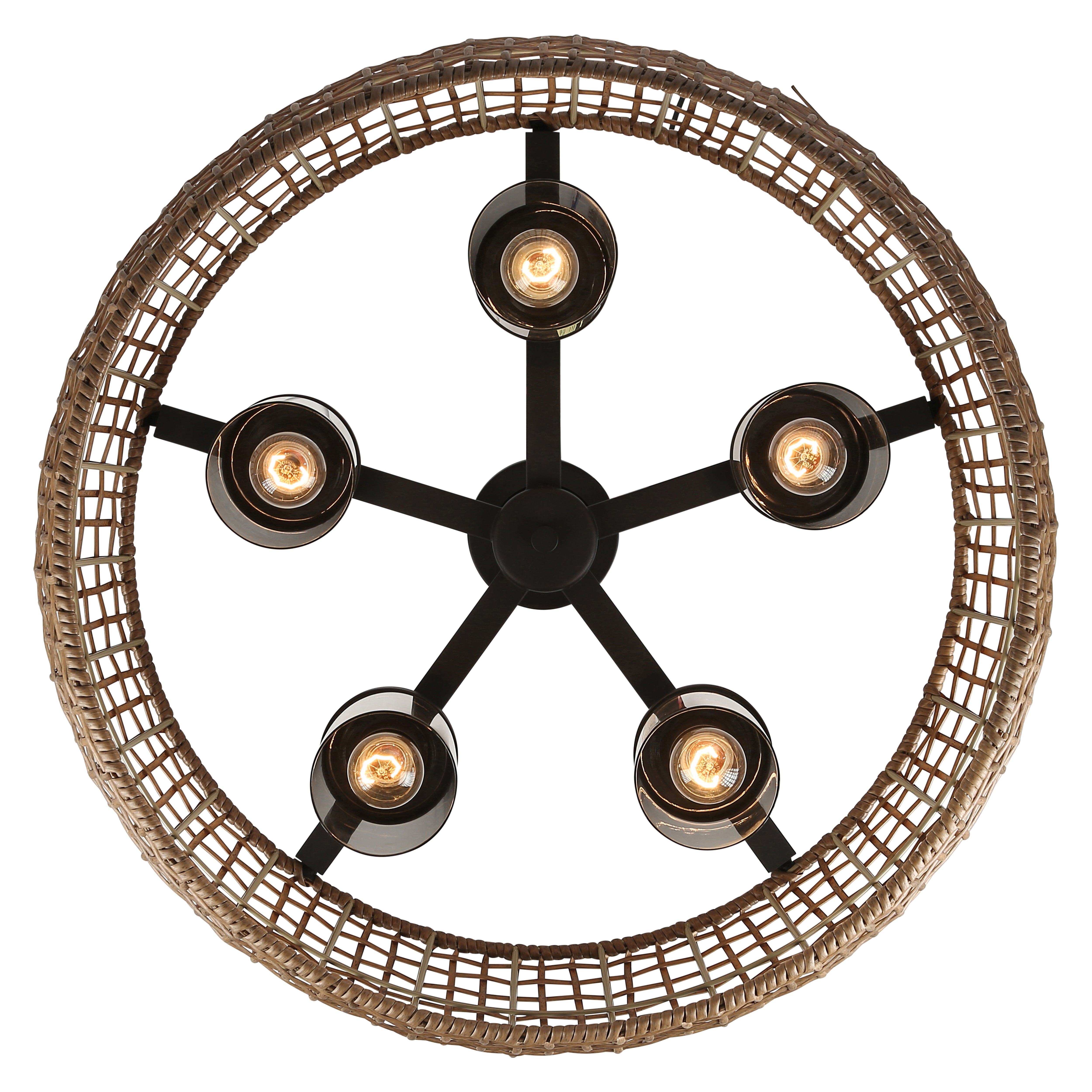 Golden Lighting Piper 5-light Outdoor Pendant in Natural Black - - Golden Lighting