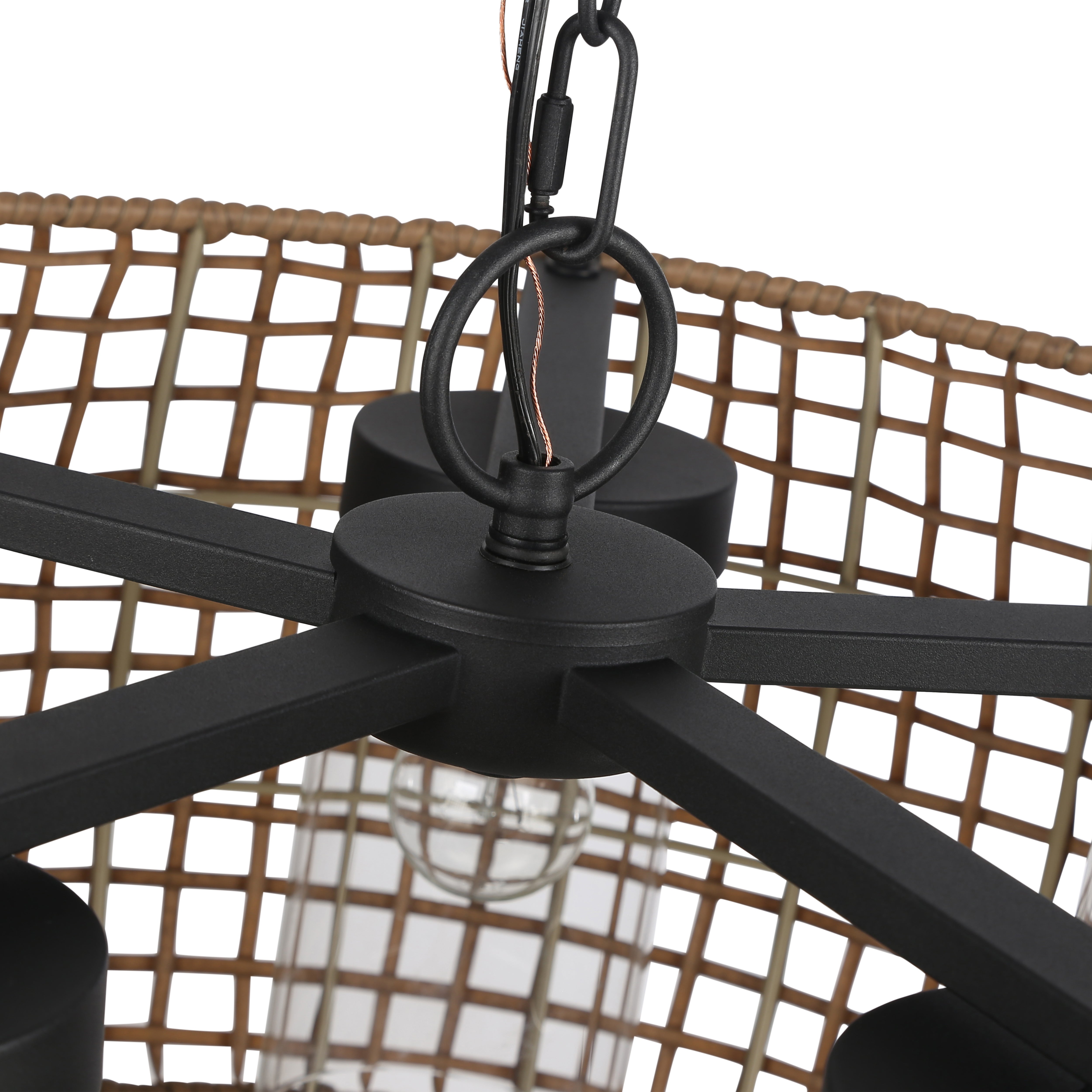 Golden Lighting Piper 5-light Outdoor Pendant in Natural Black - - Golden Lighting