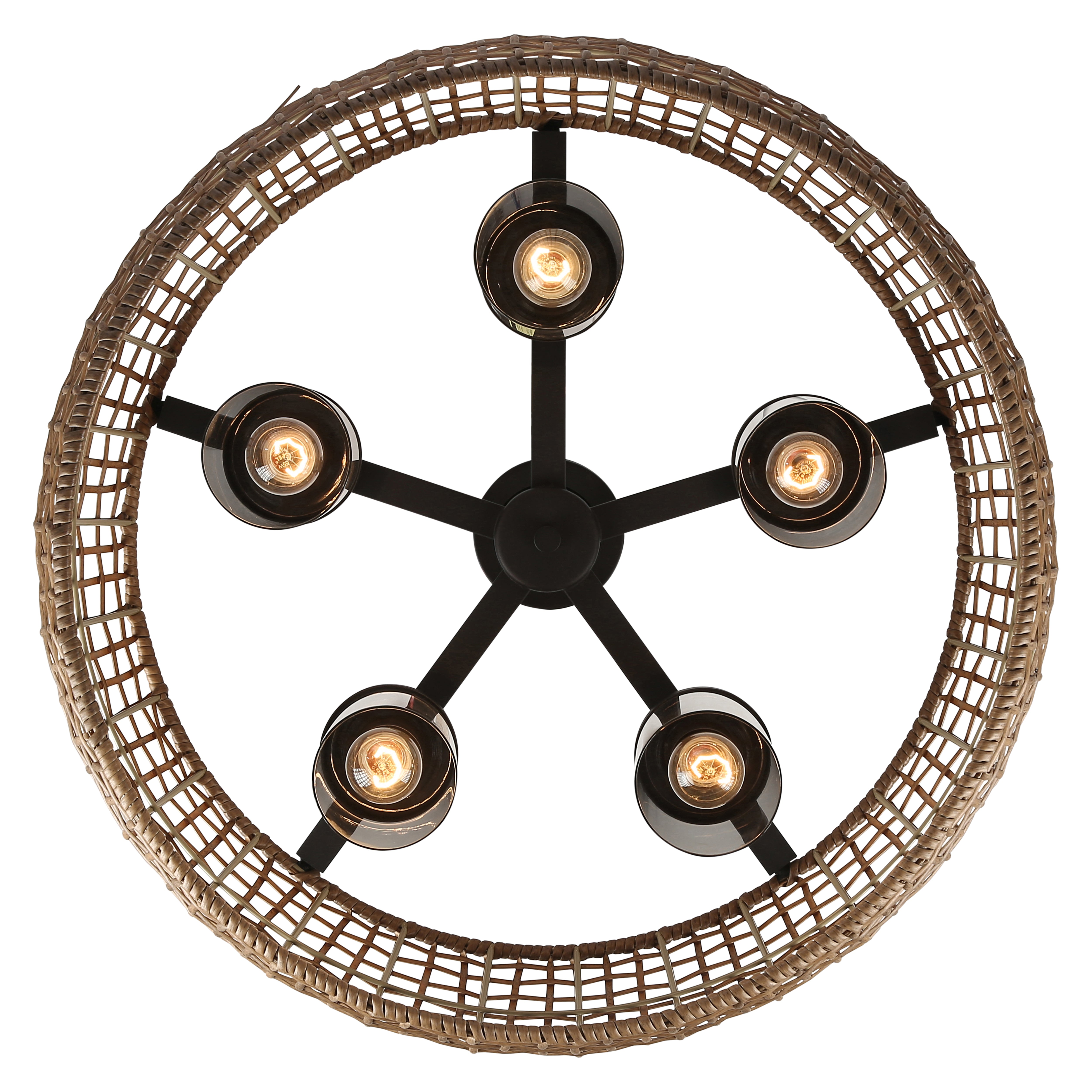 Golden Lighting Piper 5-light Outdoor Ceiling in Natural Black - - Golden Lighting