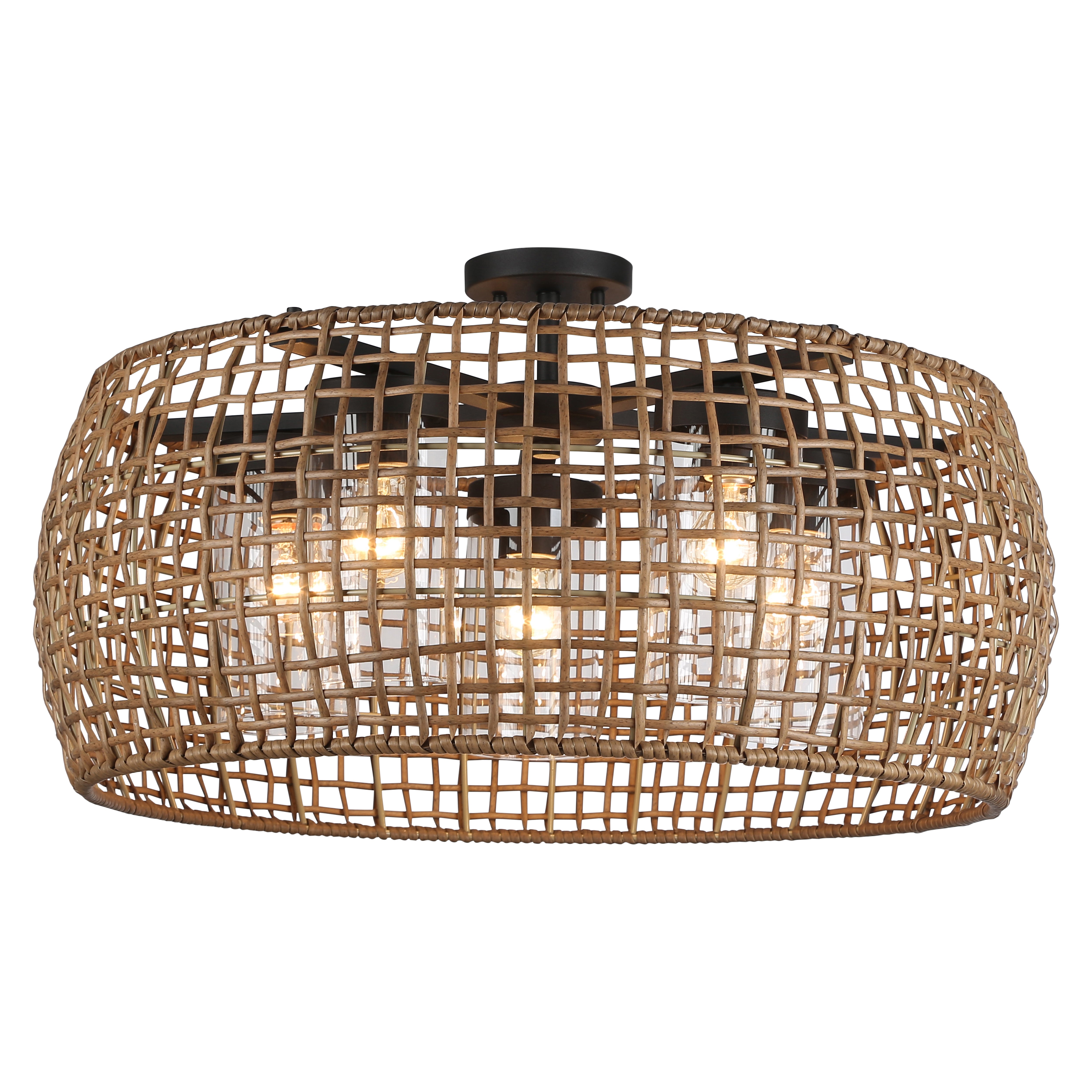 Golden Lighting Piper 5-light Outdoor Ceiling in Natural Black