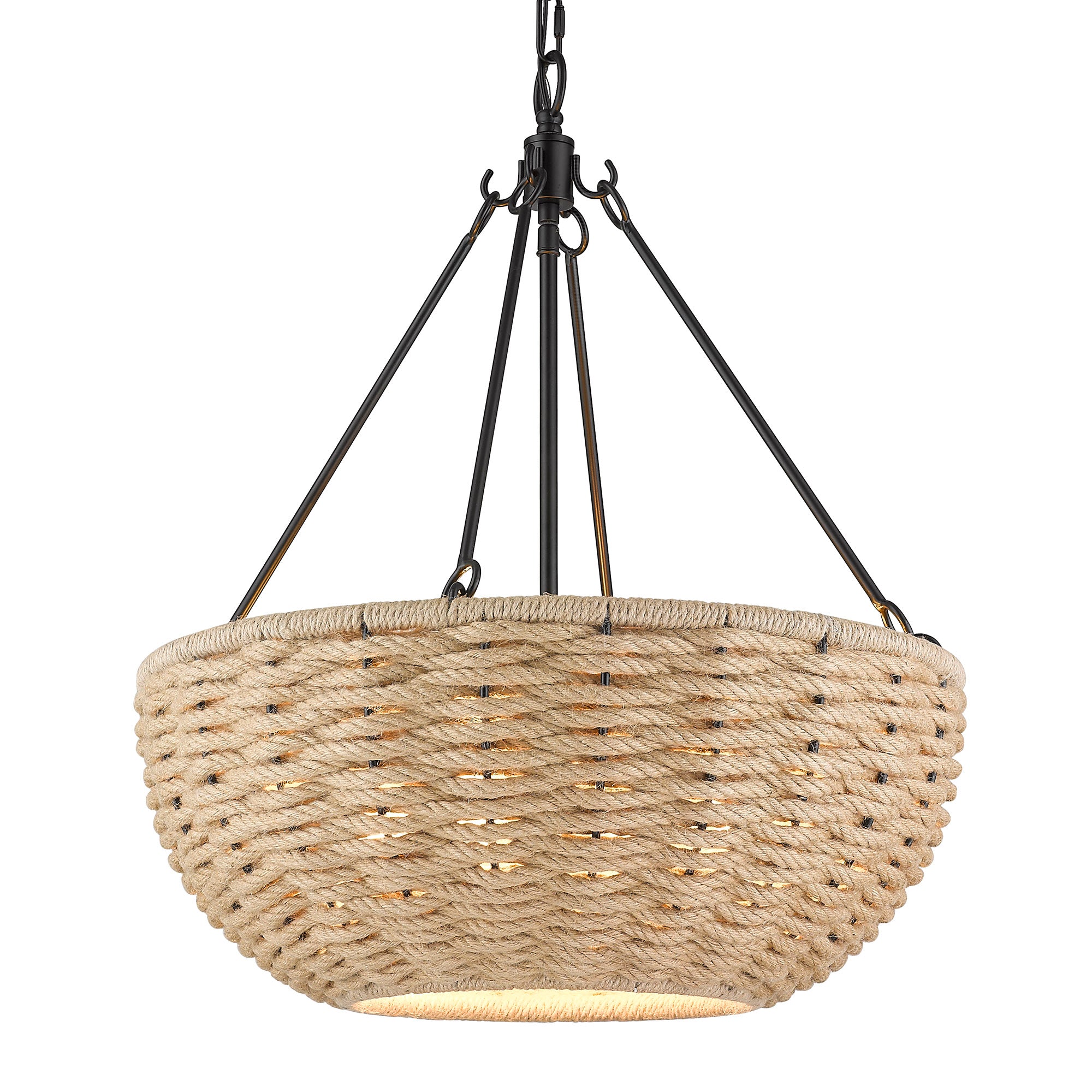 Golden Lighting Hathaway 4-light Pendant in Matte Black - - Golden Lighting