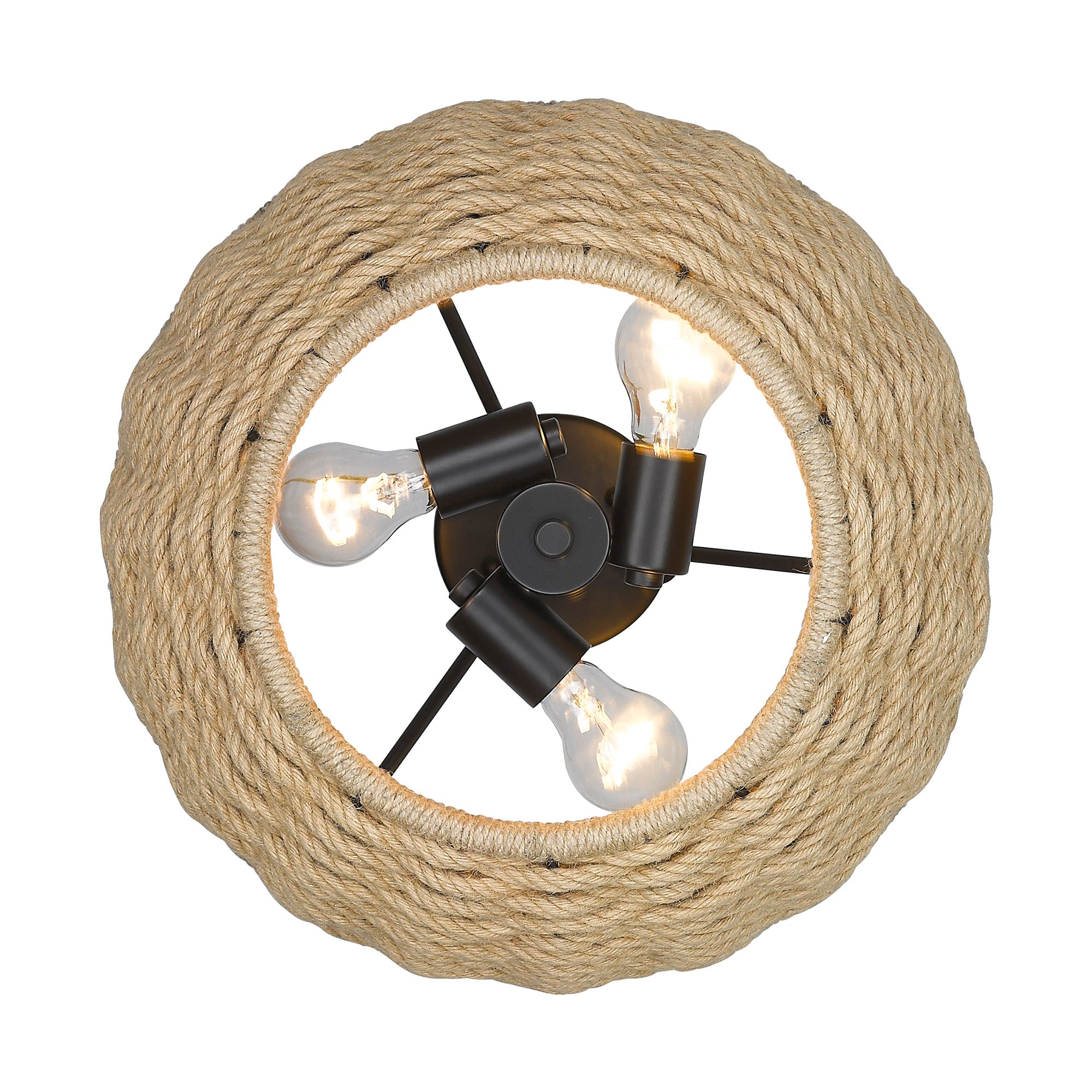 Golden Lighting Hathaway 3-light Semi-Flush Mount in Matte Black - - Golden Lighting