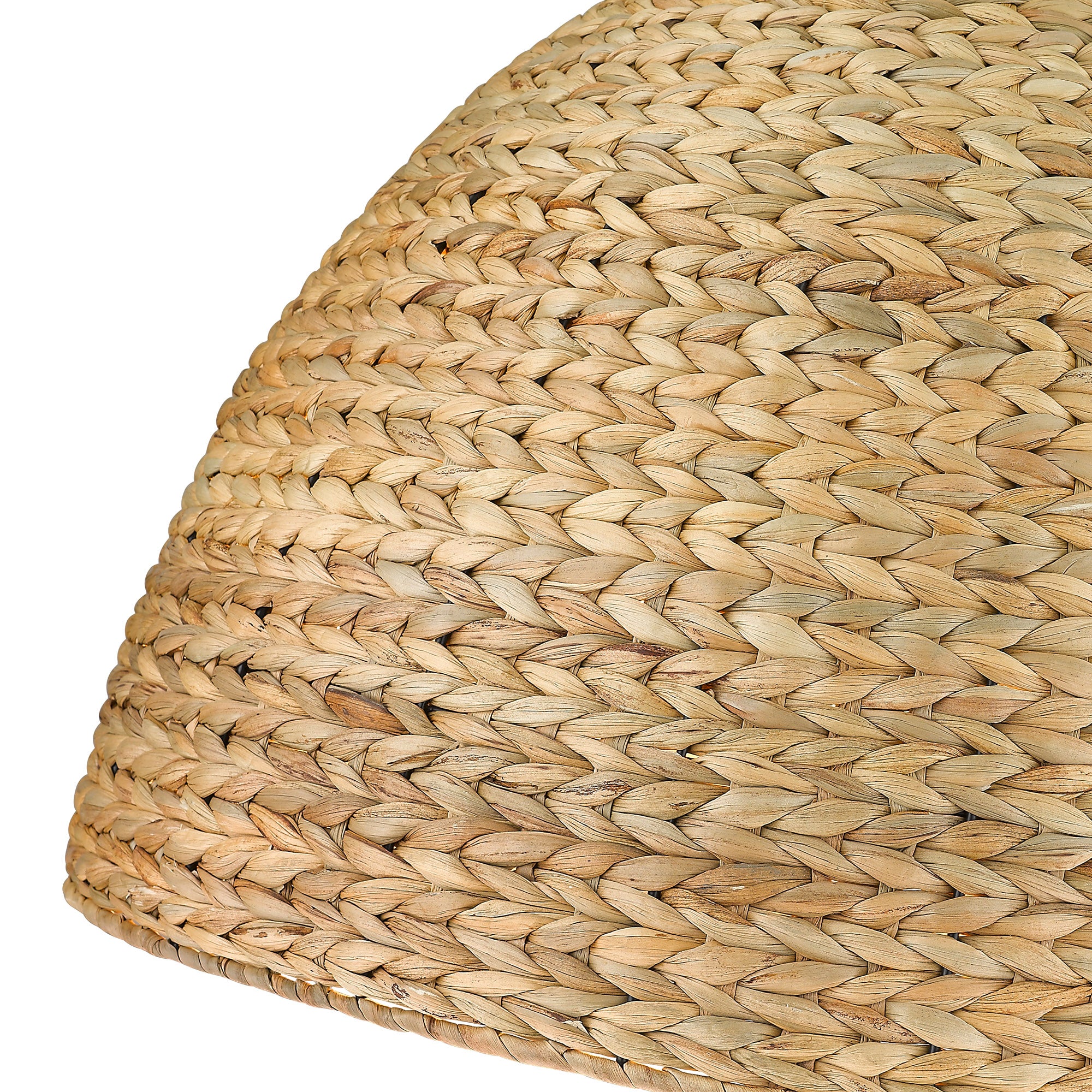 Golden Lighting Rue 8-light Chandelier in Matte Black and Woven Sweet Grass shade - - Golden Lighting