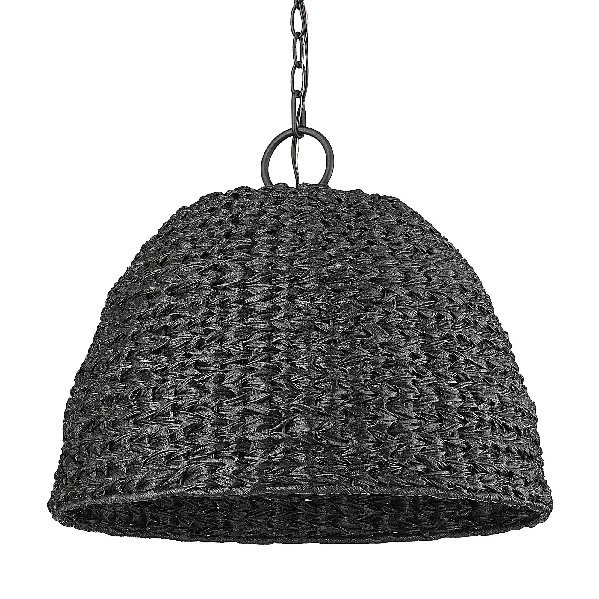 Golden Lighting Rue 3-light Outdoor Pendant in Natural Black - - Golden Lighting