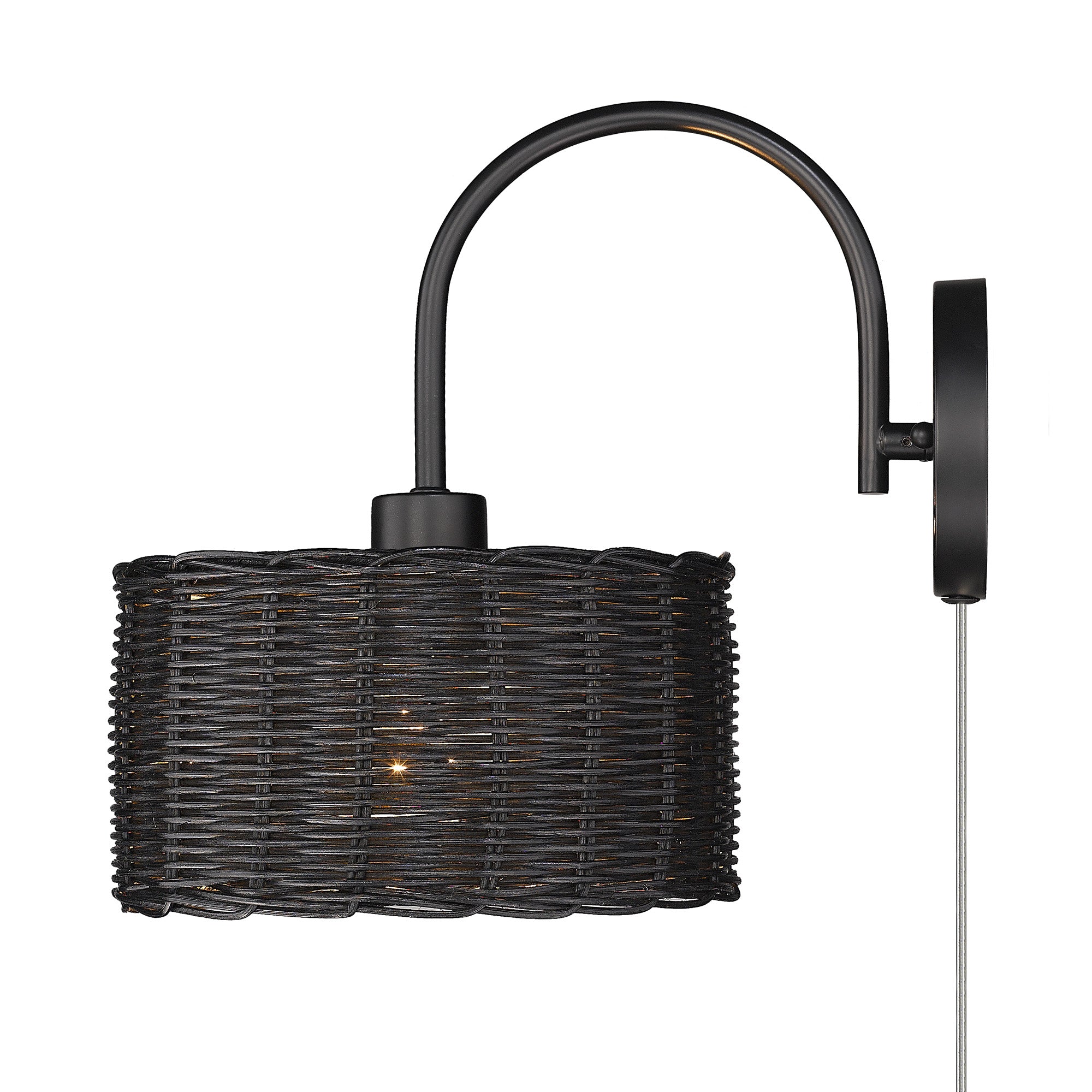 Golden Lighting Erma 1-light Wall Sconce in Matte Black - - Golden Lighting