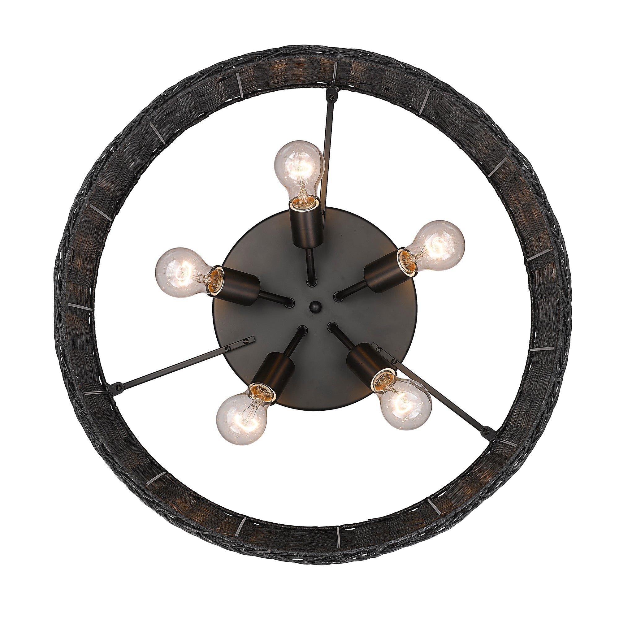 Golden Lighting Erma 5-light Flush Mount in Matte Black - - Golden Lighting