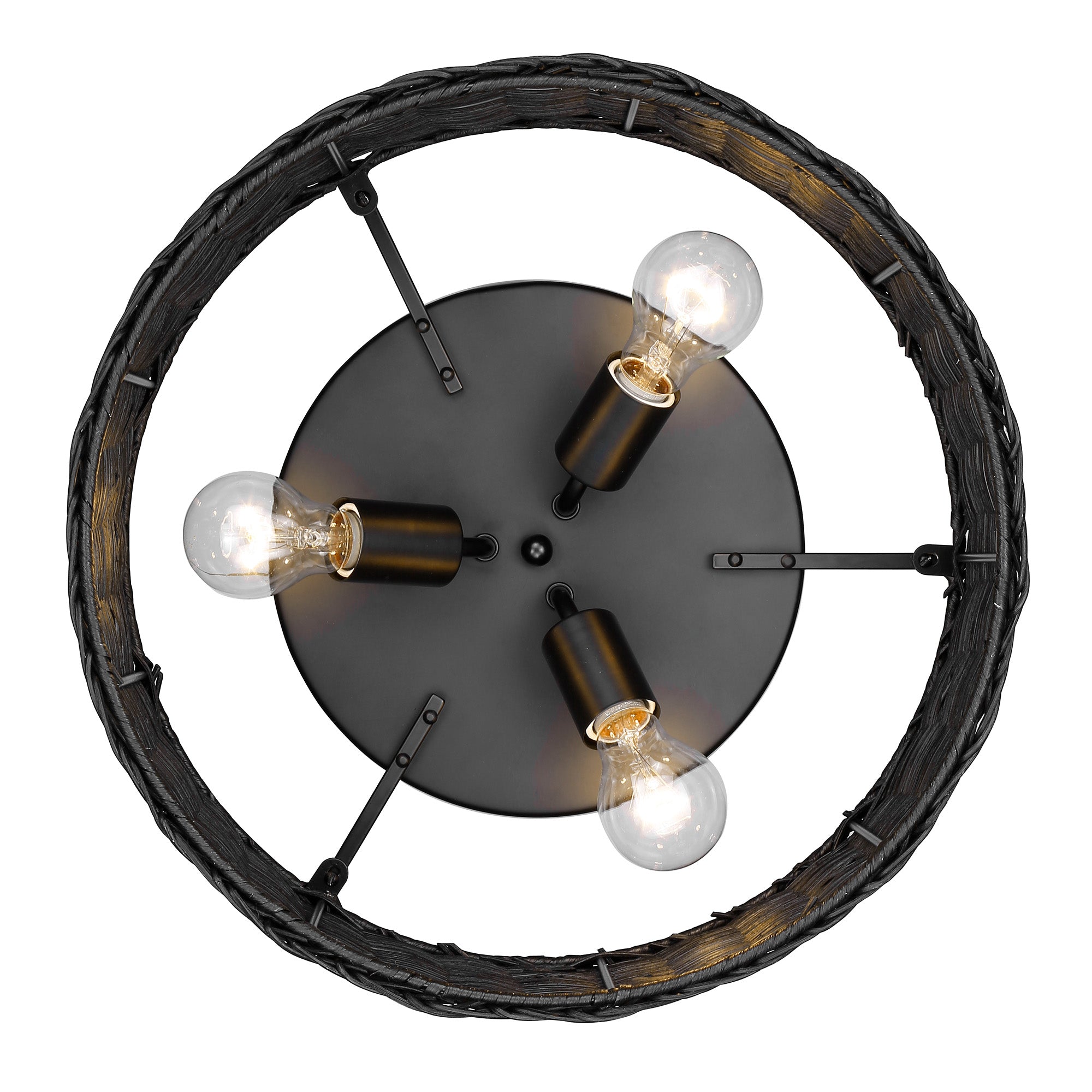 Golden Lighting Erma 3-light Flush Mount in Matte Black - - Golden Lighting