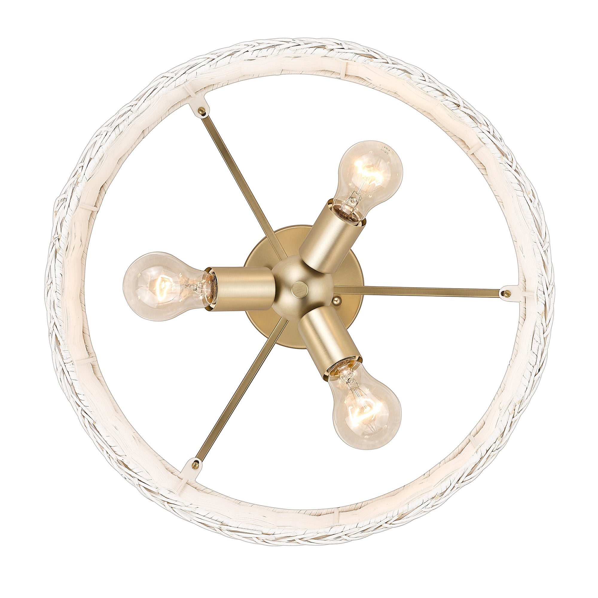 Golden Lighting Erma 3-light Semi-Flush Mount in Brushed Champagne Brass - - Golden Lighting