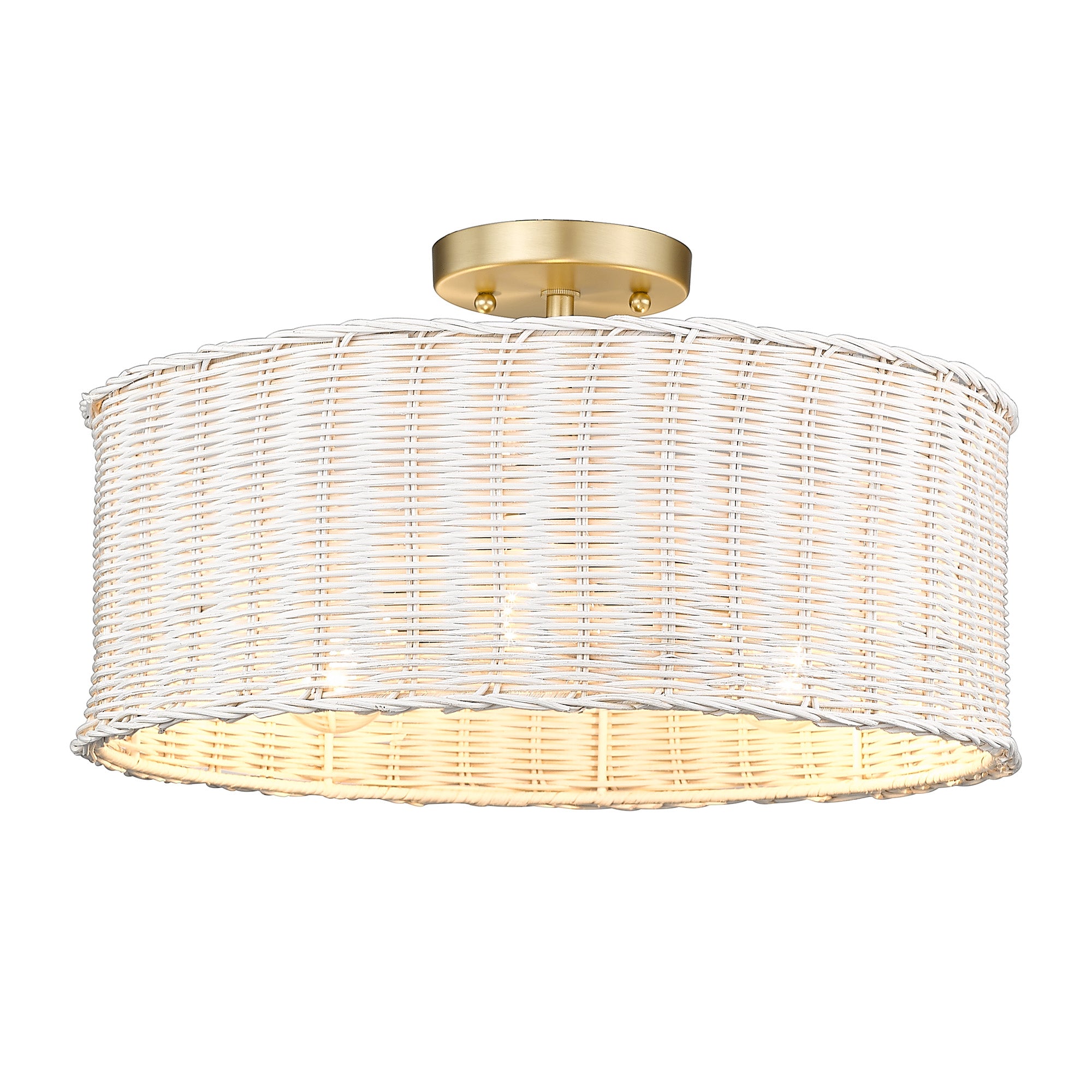 Golden Lighting Erma 3-light Semi-Flush Mount in Brushed Champagne Brass - - Golden Lighting