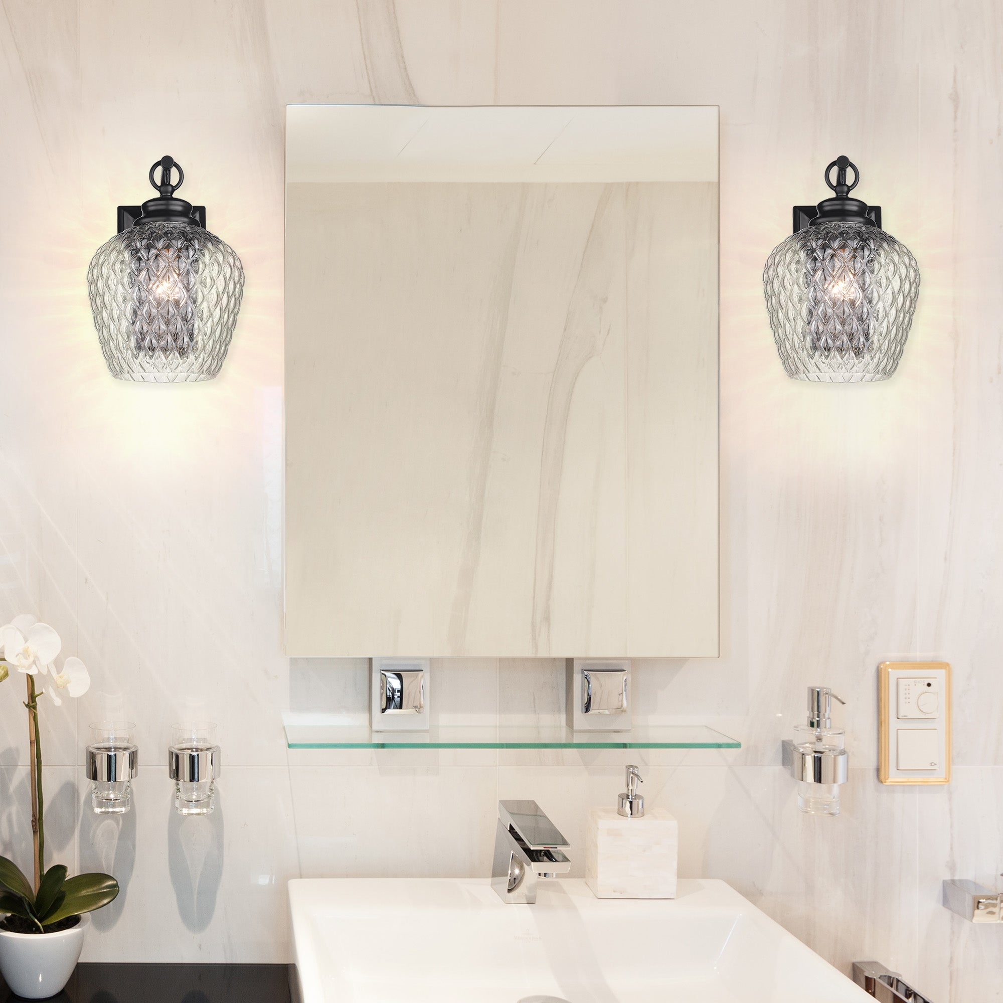 Golden Lighting Adeline 1-light Wall Sconce in Matte Black
