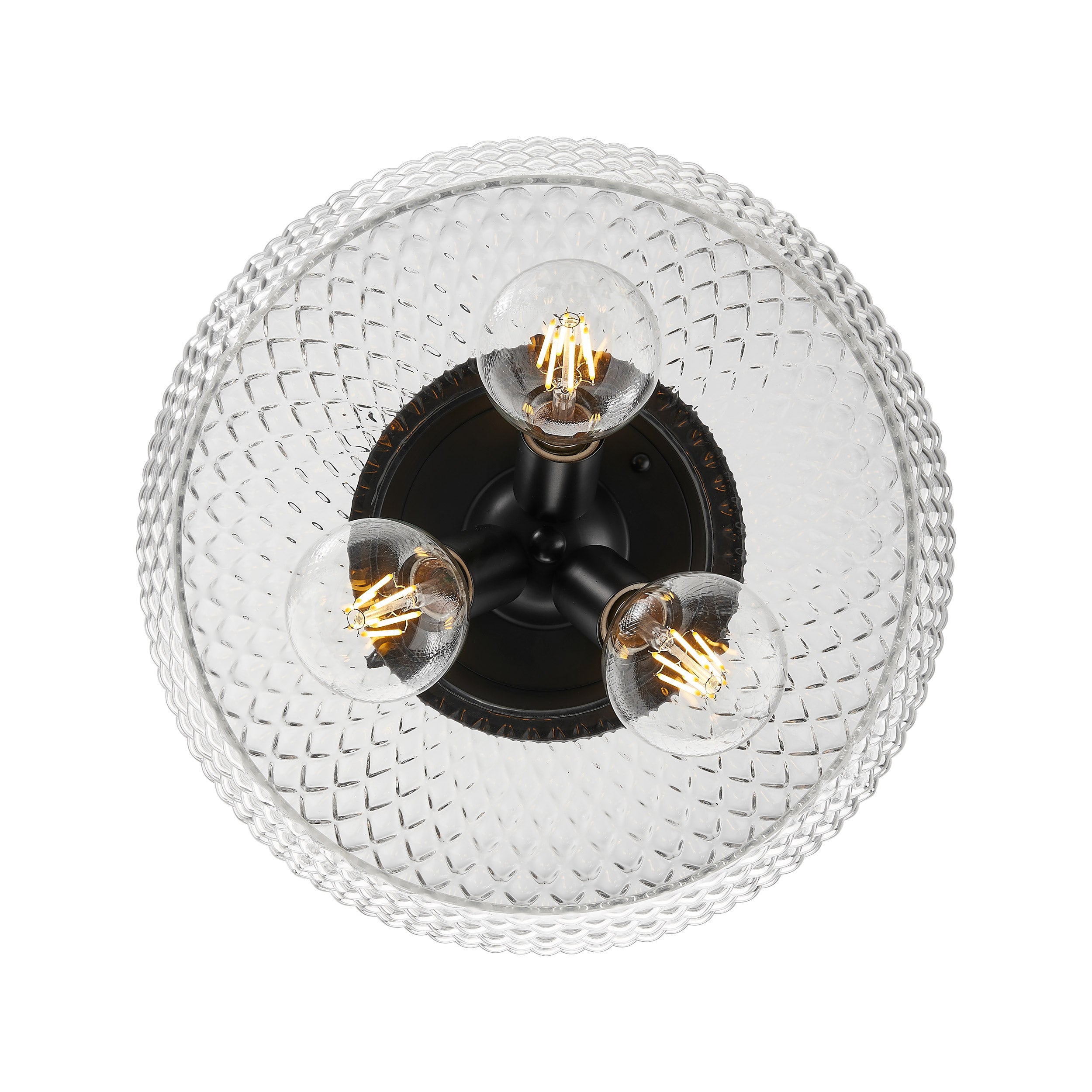 Golden Lighting Adeline 3-light Flush Mount in Matte Black - - Golden Lighting