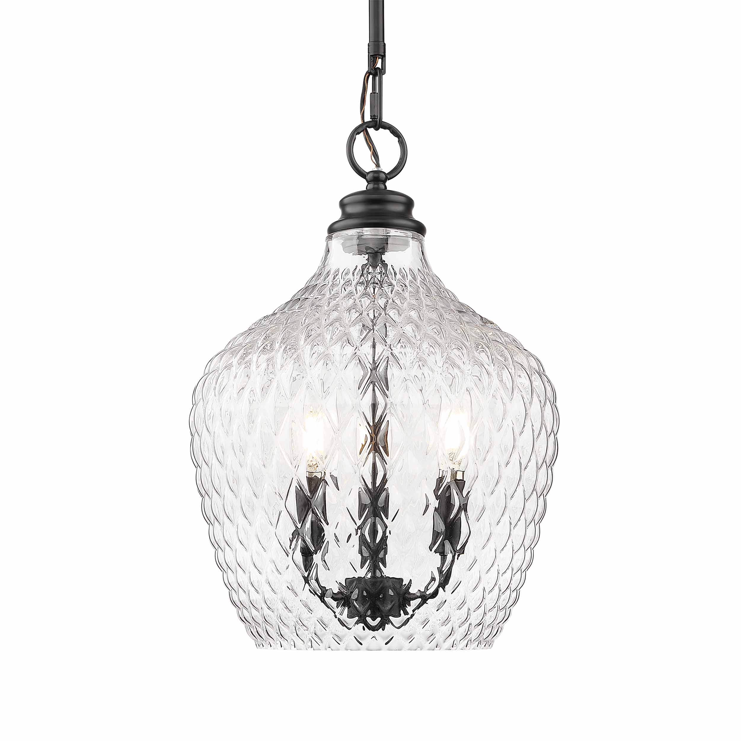 Golden Lighting Adeline 3-light Pendant in Matte Black - - Golden Lighting