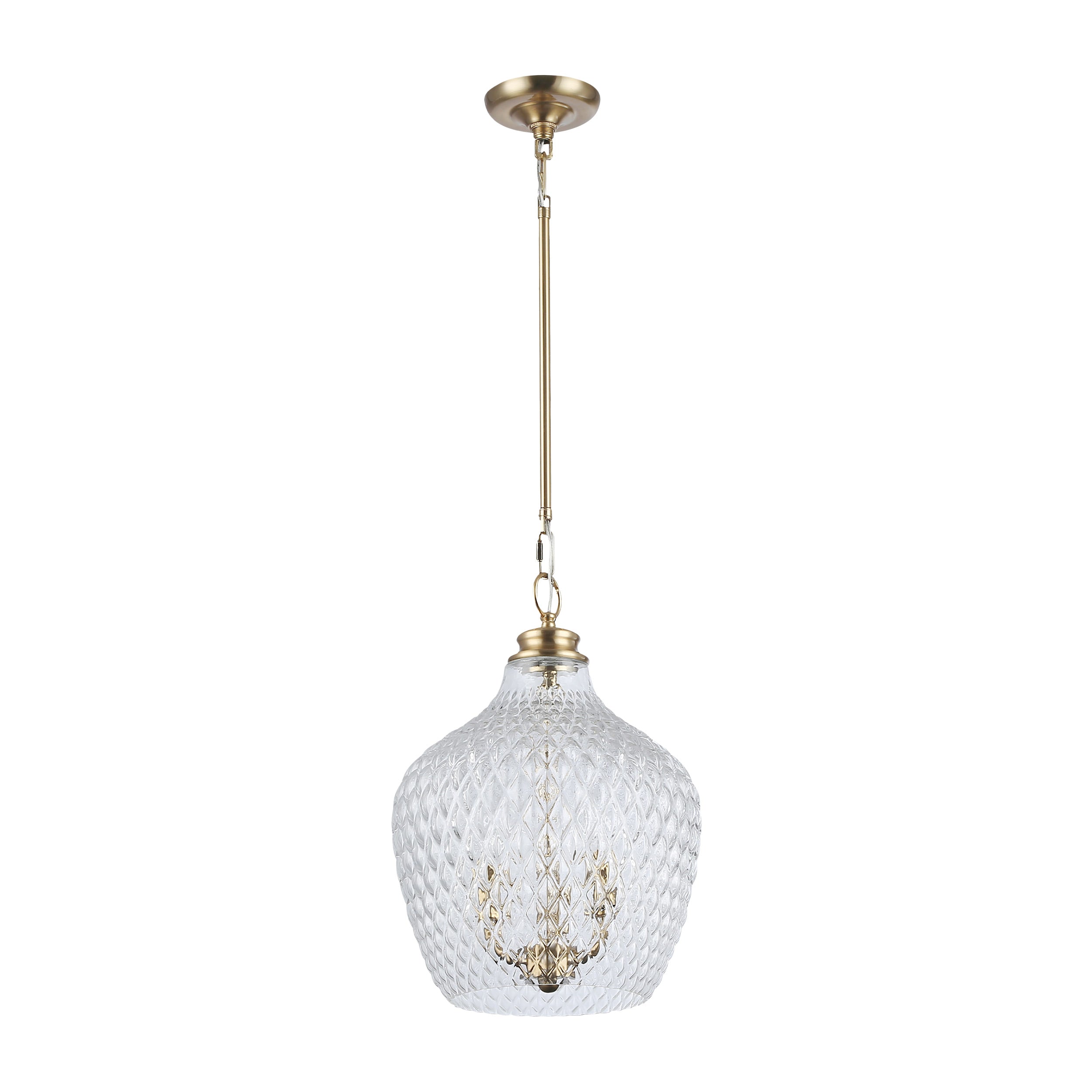 Golden Lighting Adeline 3-light Pendant in Modern Brushed Gold - - Golden Lighting