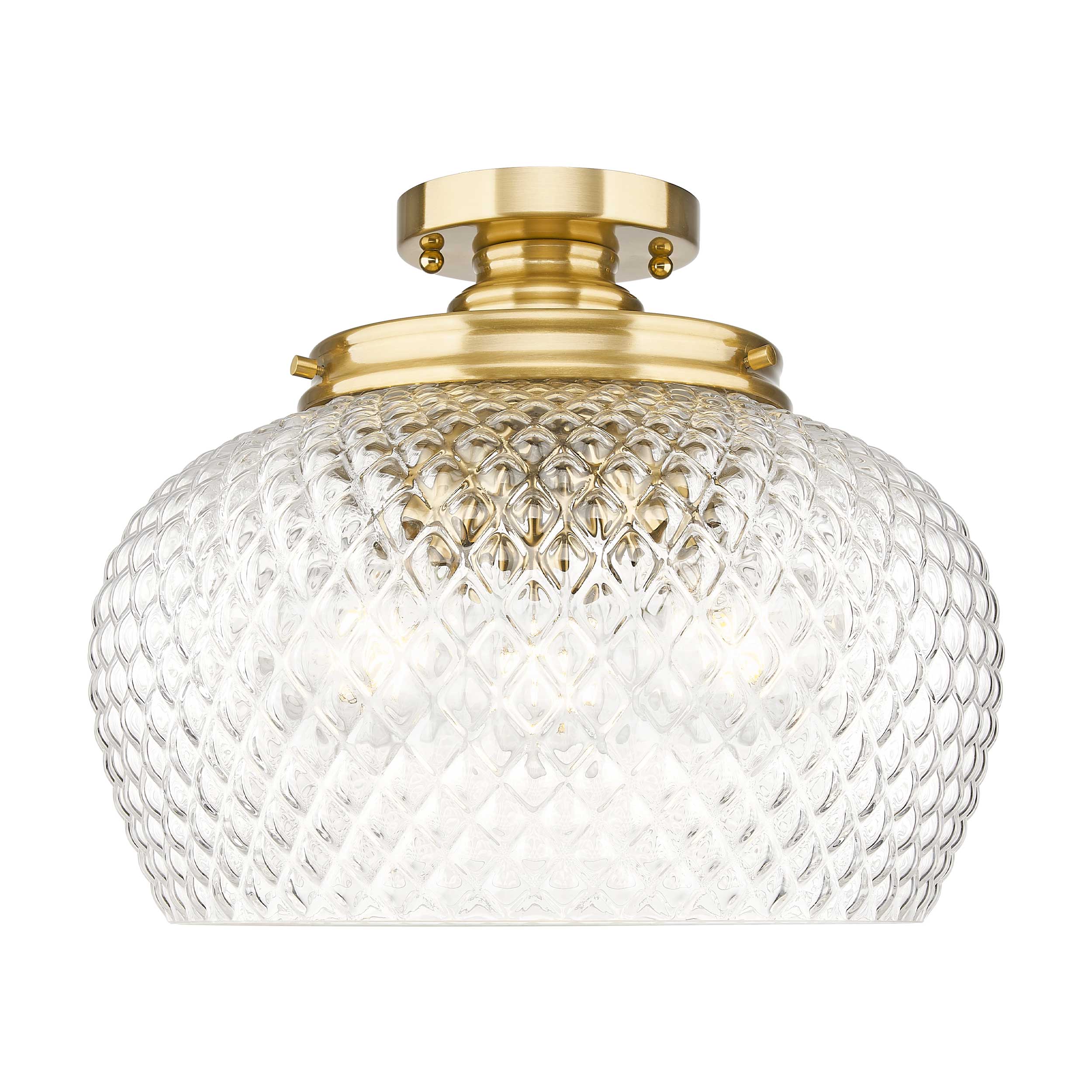 Golden Lighting Adeline 3-light Semi-Flush Mount in Modern Brushed Gold - - Golden Lighting