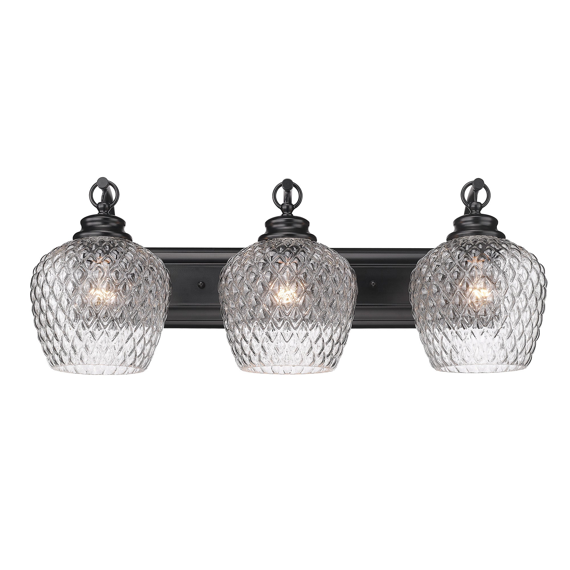 Golden Lighting Adeline 3-light Vanity in Matte Black - - Golden Lighting