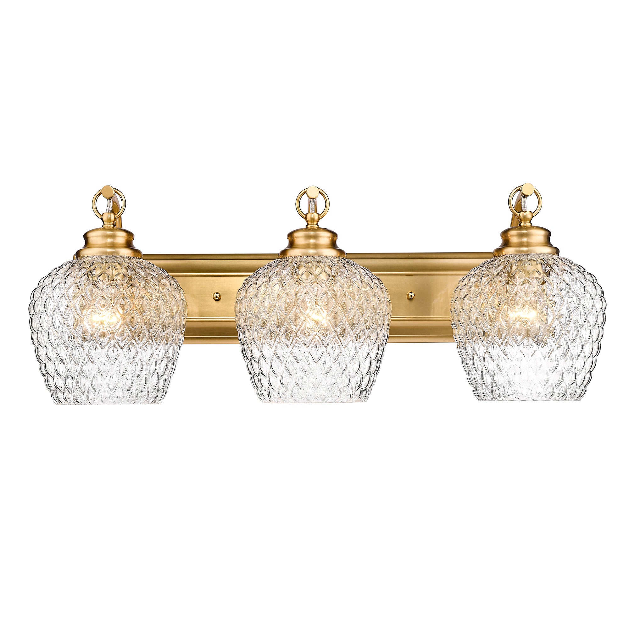 Adeline MBG 3 Light Bath Vanity in Modern Brushed Gold with Clear Glass Shade - Default Title - Golden Lighting