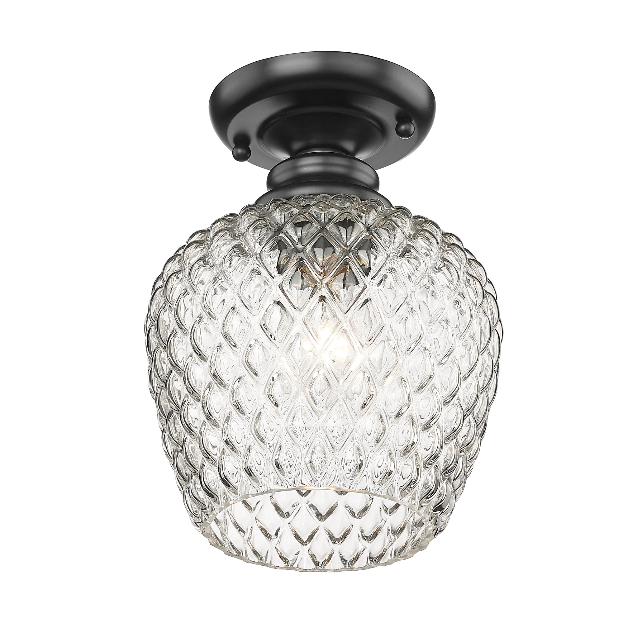 Golden Lighting Adeline 1-light Semi-Flush Mount in Matte Black - - Golden Lighting