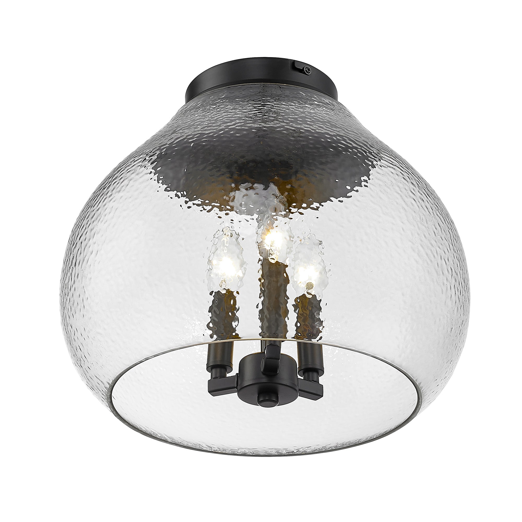 Golden Lighting Ariella 3-light Flush Mount in Matte Black - - Golden Lighting