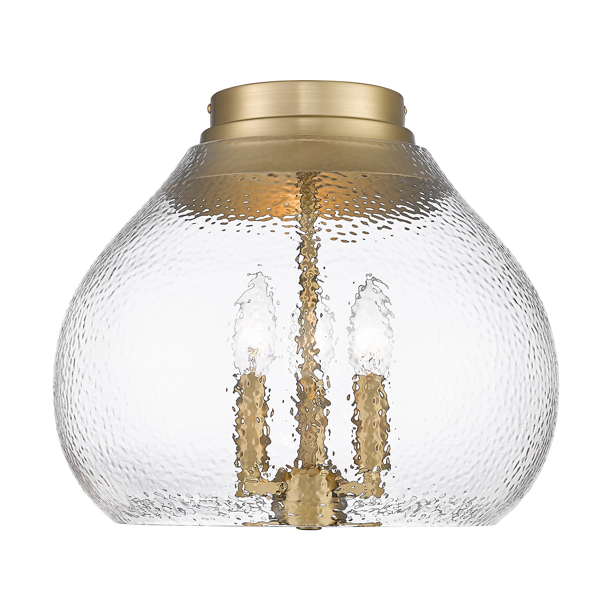 Golden Lighting Ariella 3-light Flush Mount in Brushed Champagne Brass - - Golden Lighting