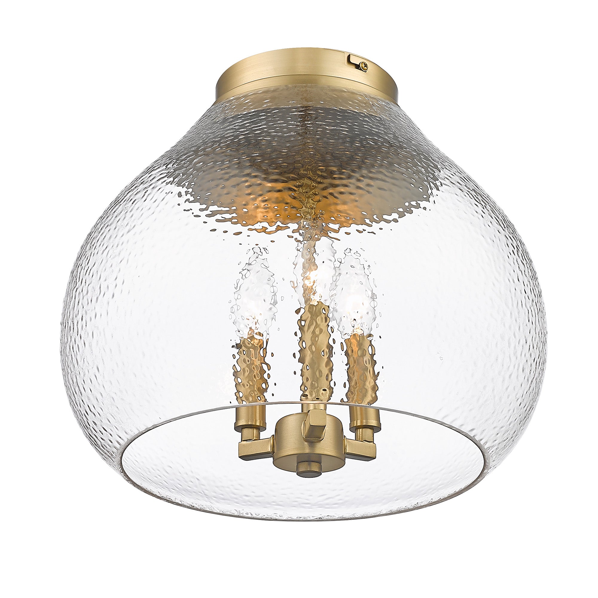 Golden Lighting Ariella 3-light Flush Mount in Brushed Champagne Brass