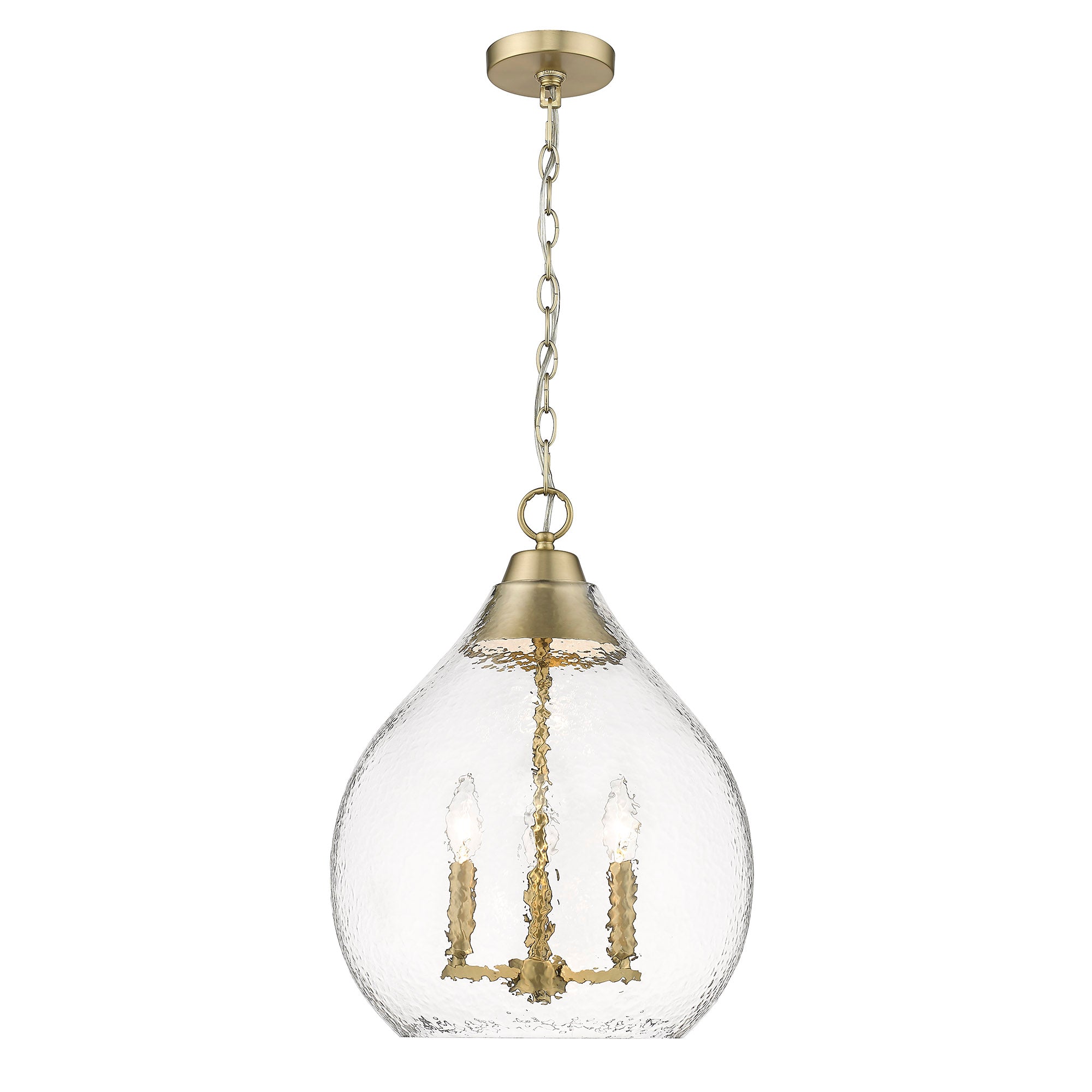 Golden Lighting Ariella 3-light Pendant in Brushed Champagne Brass - - Golden Lighting
