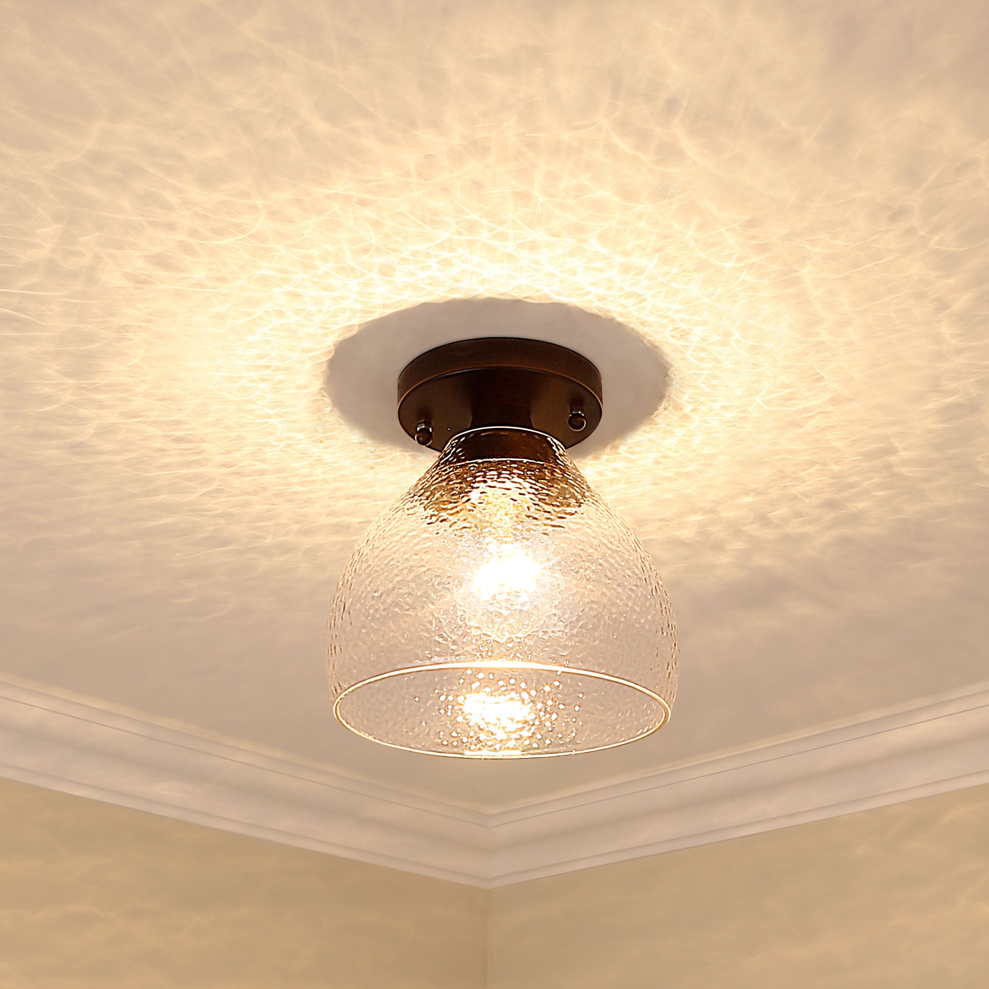 Golden Lighting Ariella 1-light Semi-Flush Mount in Matte Black - - Golden Lighting