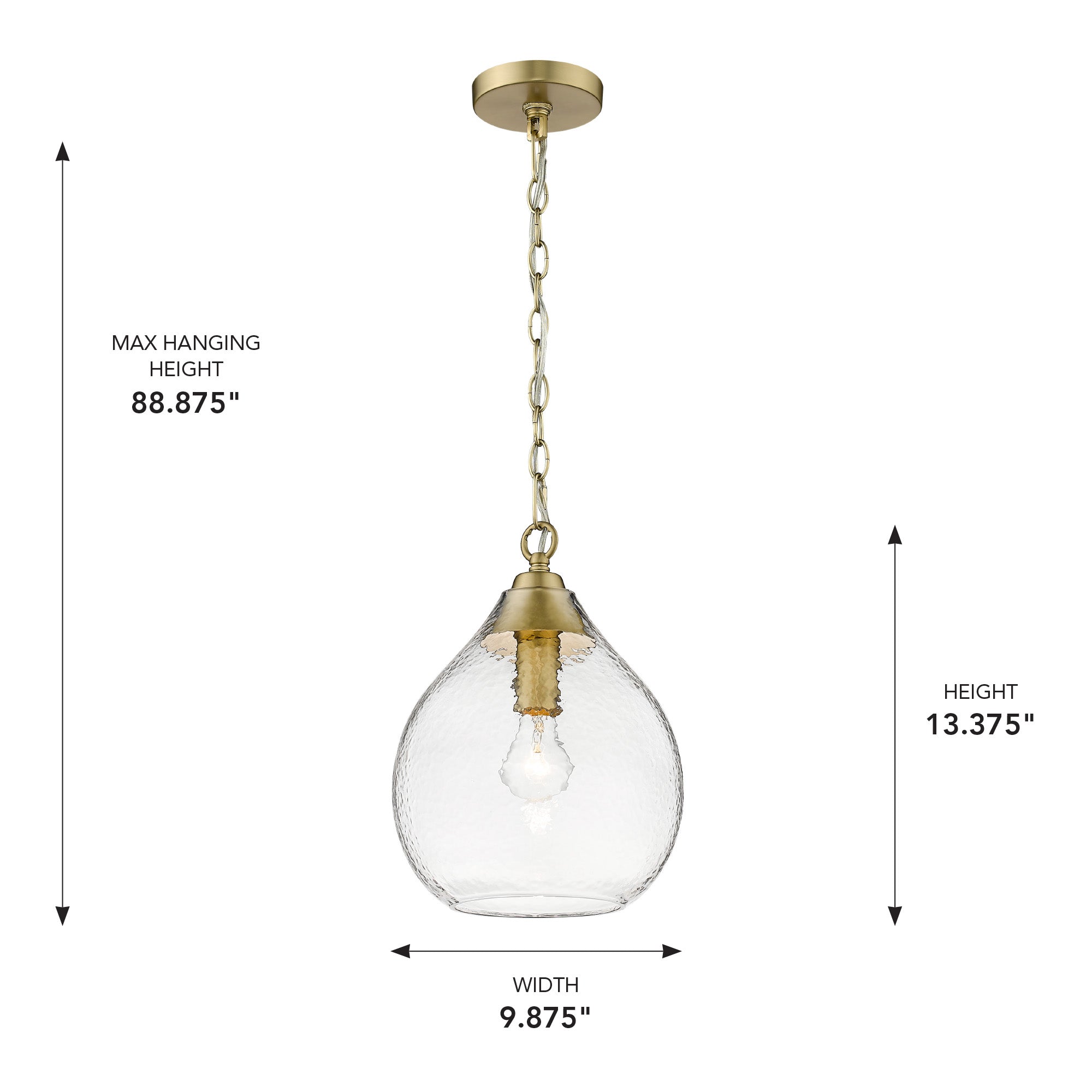 Golden Lighting Ariella 1-light Pendant in Brushed Champagne Brass - - Golden Lighting