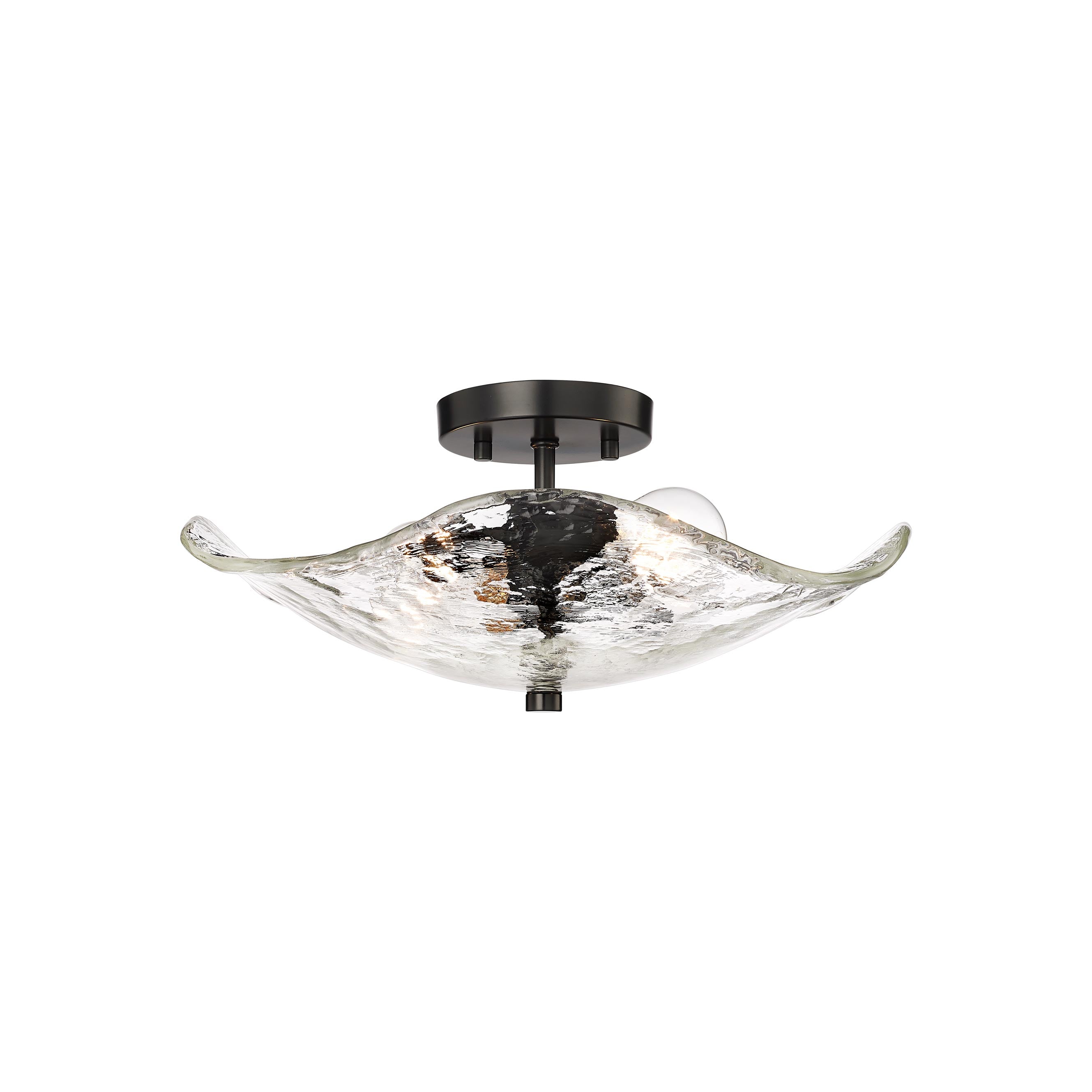 Golden Lighting Samara 2-light Semi-Flush Mount in Matte Black - - Golden Lighting