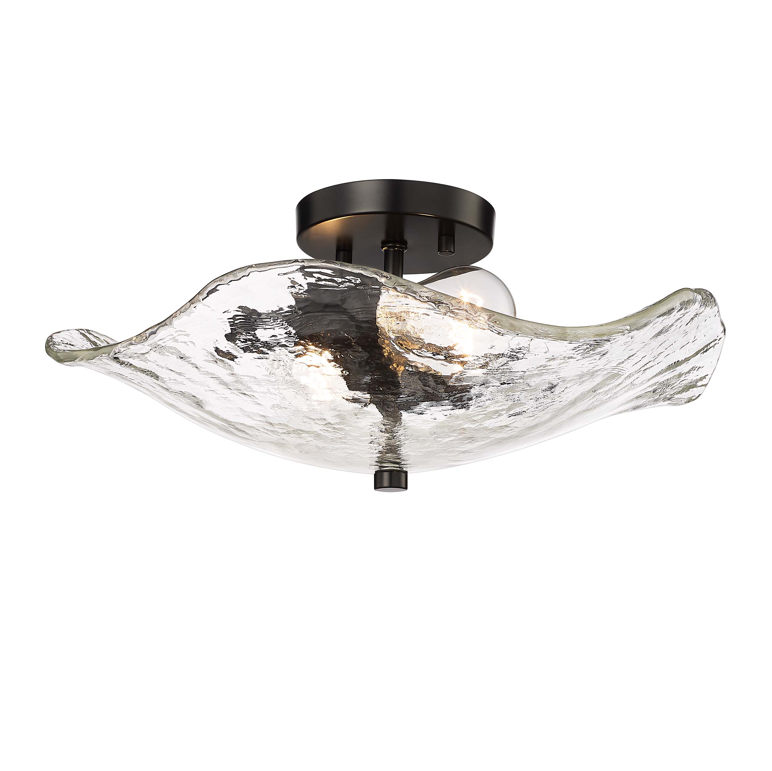 Golden Lighting Samara 2-light Semi-Flush Mount in Matte Black - - Golden Lighting