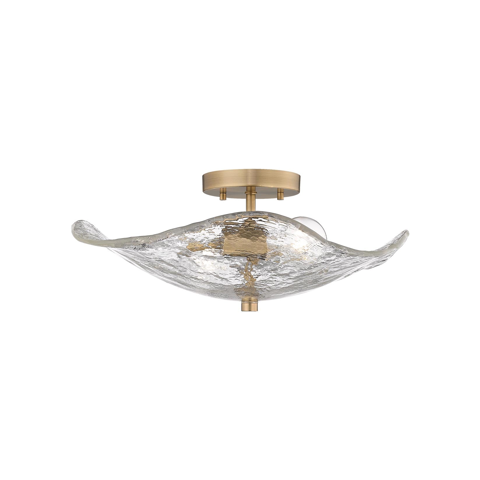 Golden Lighting Samara 2-light Semi-Flush Mount in Modern Brass - - Golden Lighting