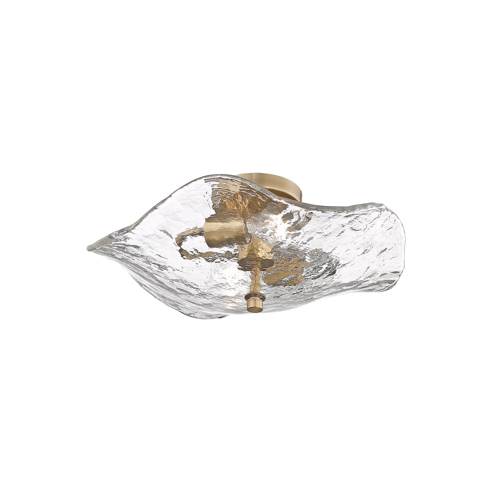 Golden Lighting Samara 2-light Semi-Flush Mount in Modern Brass - - Golden Lighting