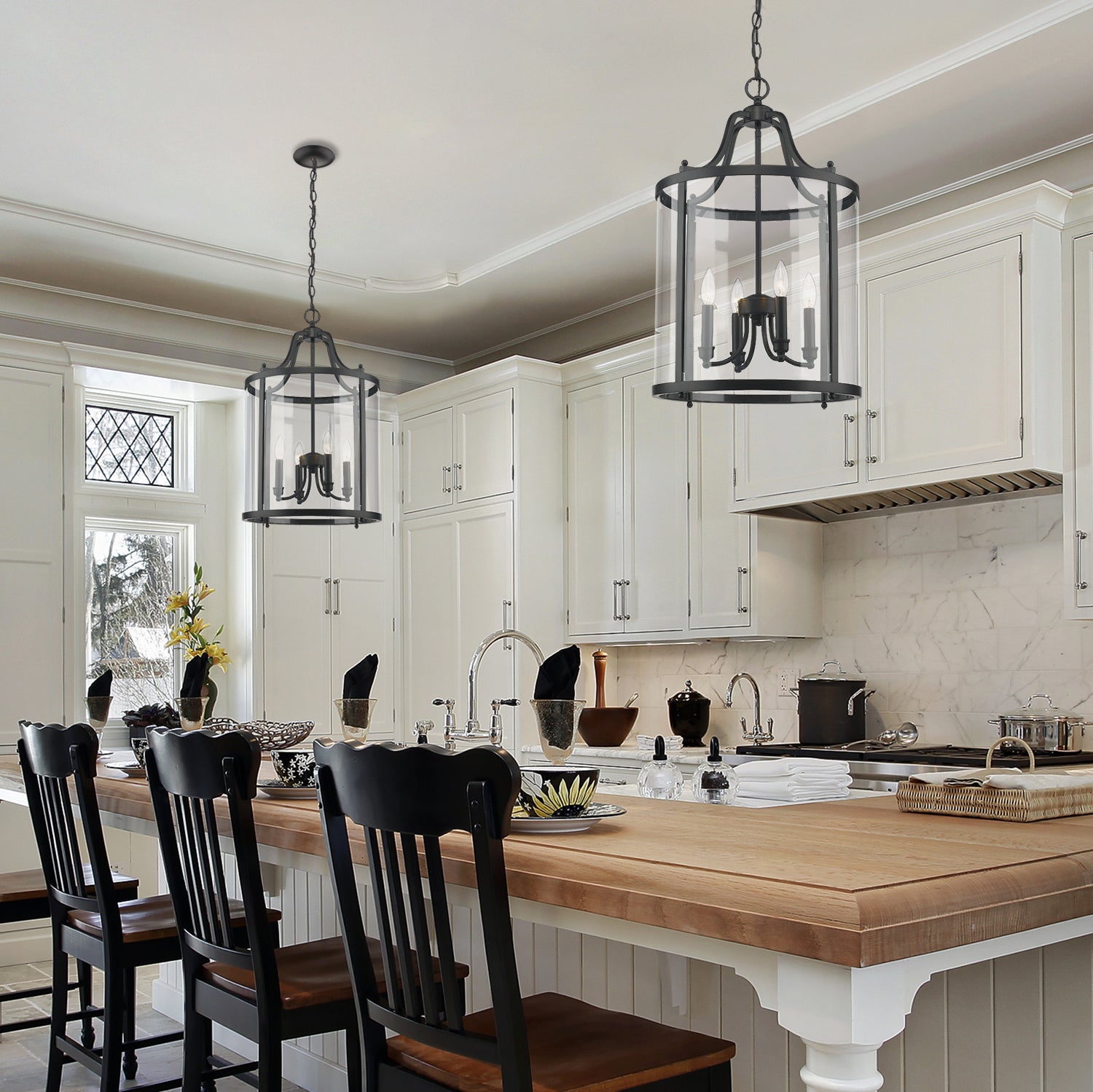 Golden Lighting Payton 4-light Pendant in Matte Black