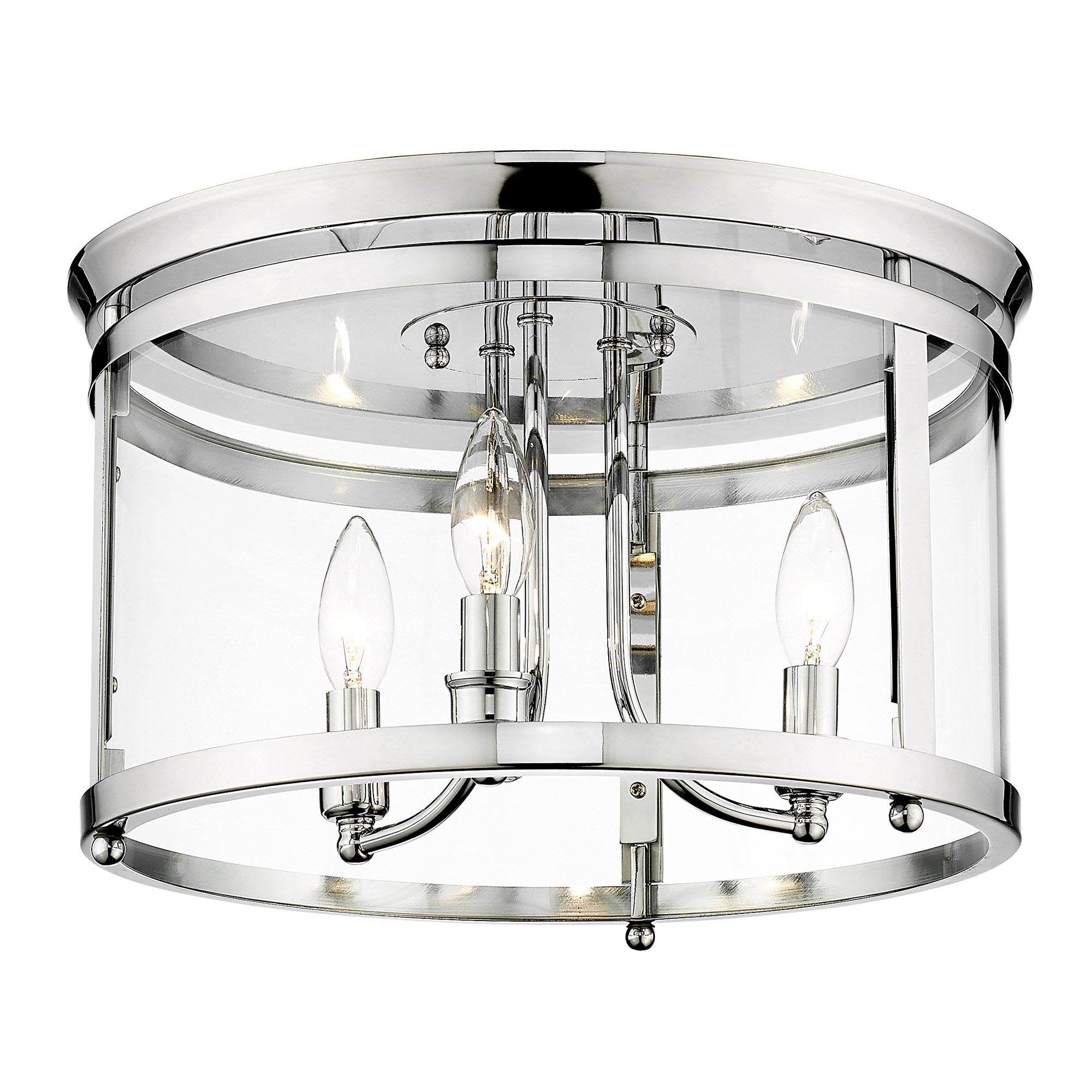 Golden Lighting Payton 3-light Flush Mount in Chrome