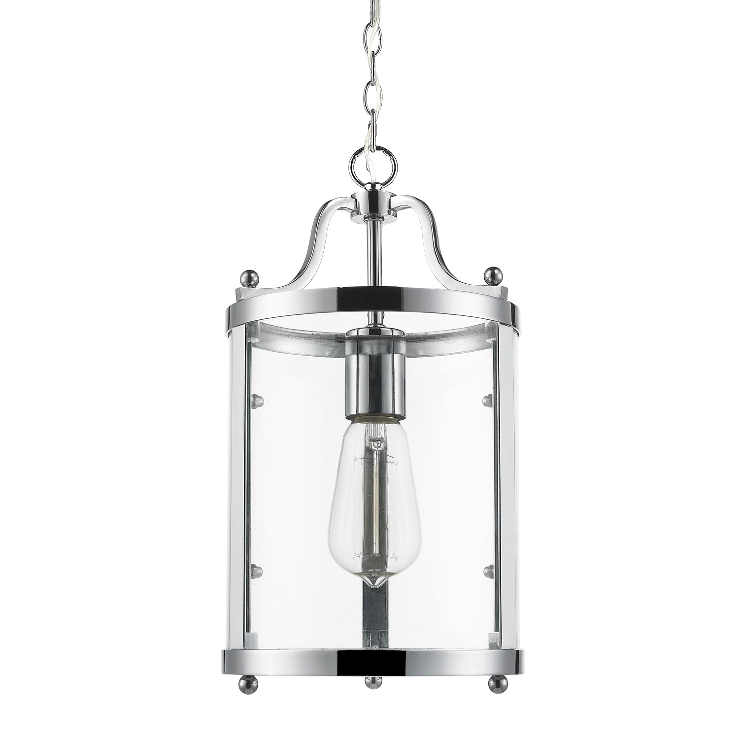 Payton Mini Pendant in Chrome with Clear Glass - Default Title - Golden Lighting