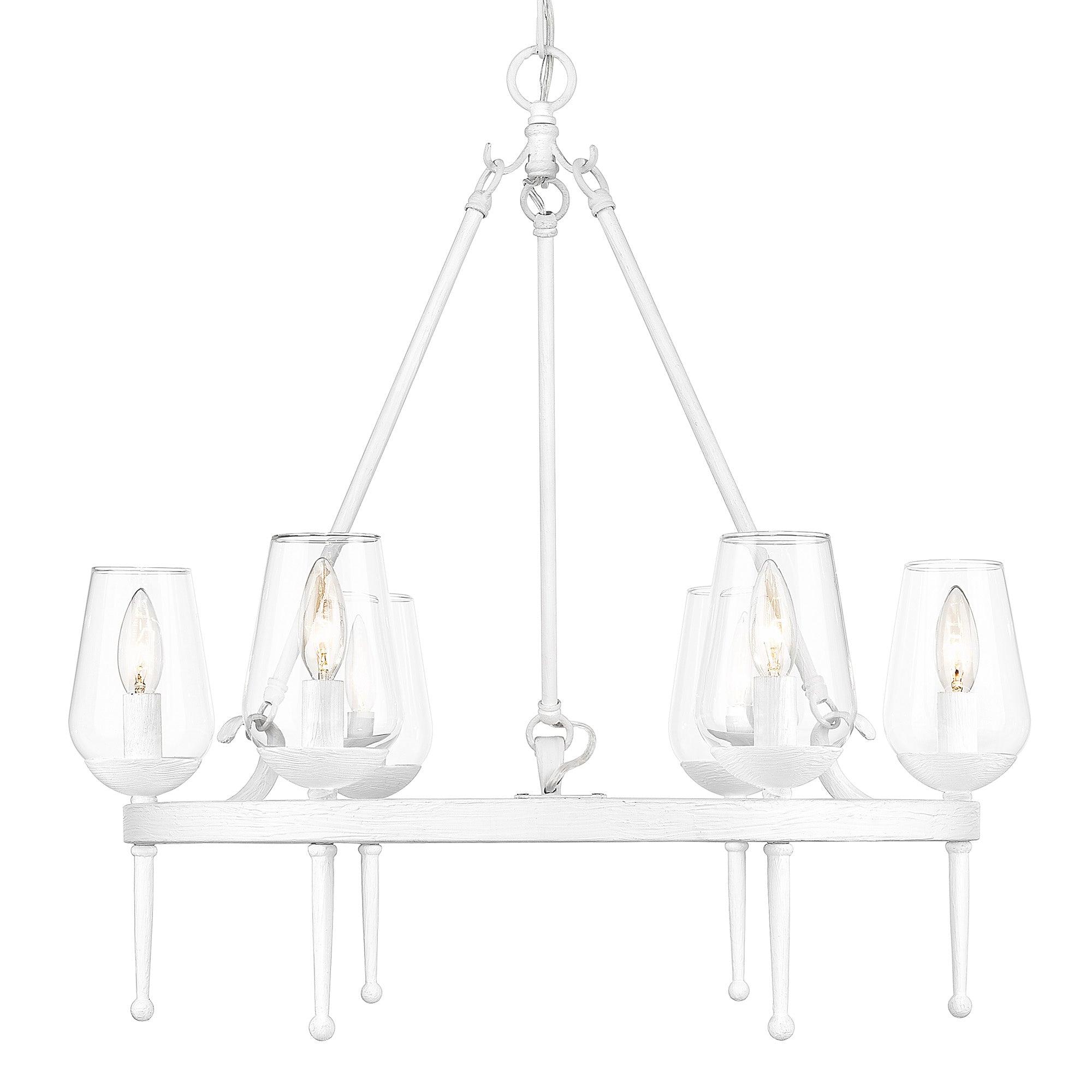Golden Lighting Regent 6-light Chandelier in Textured White Plaster - - Golden Lighting