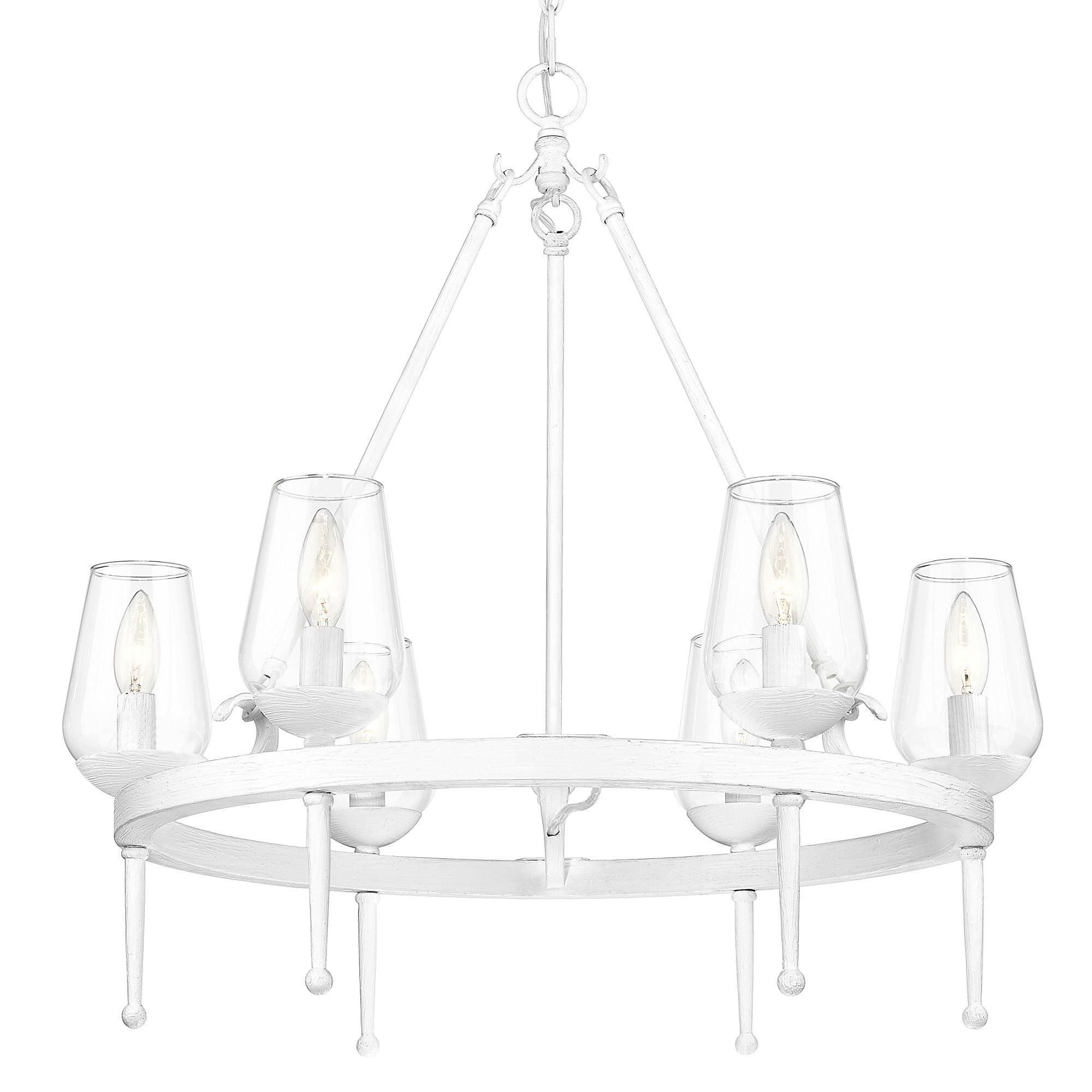 Golden Lighting Regent 6-light Chandelier in Textured White Plaster - - Golden Lighting