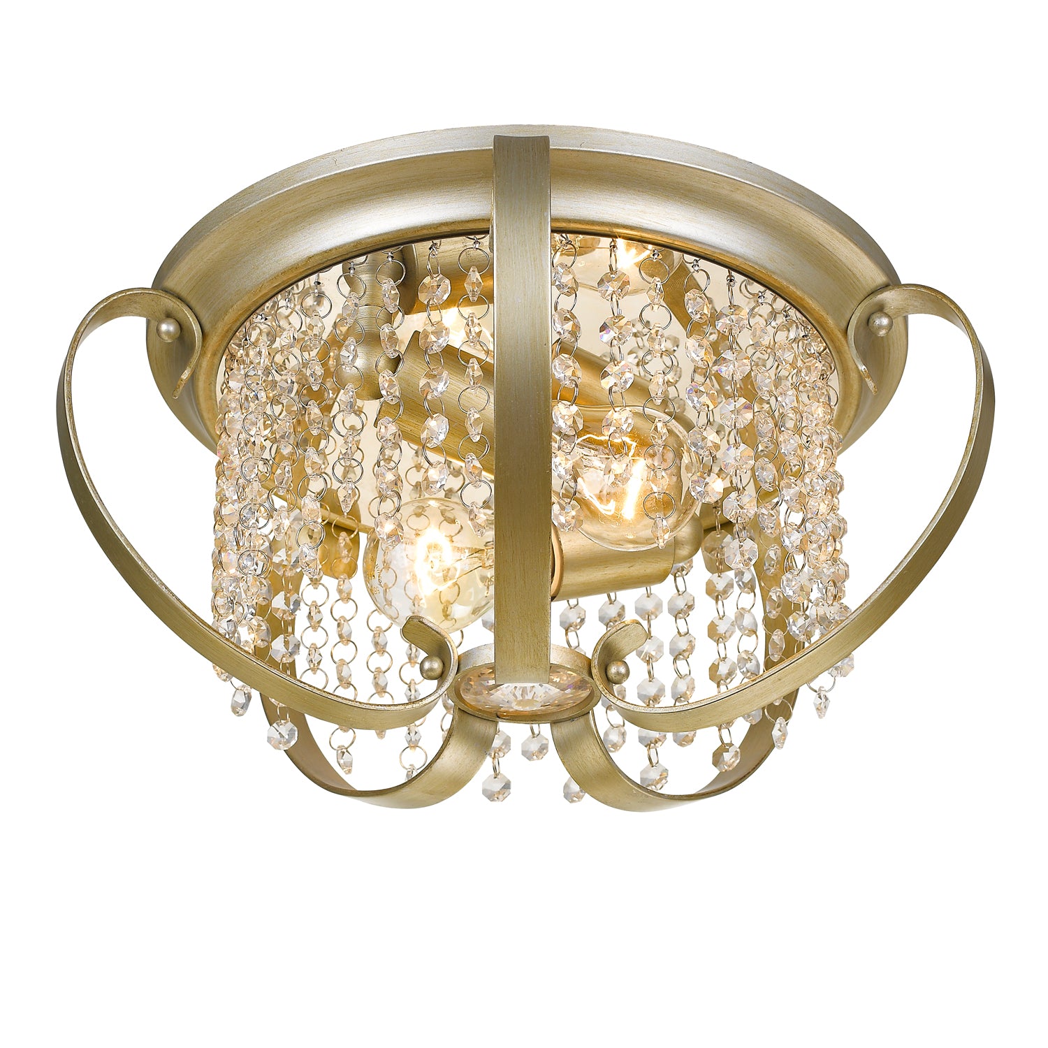 Golden Lighting Ella 2-light Flush Mount in White Gold - - Golden Lighting