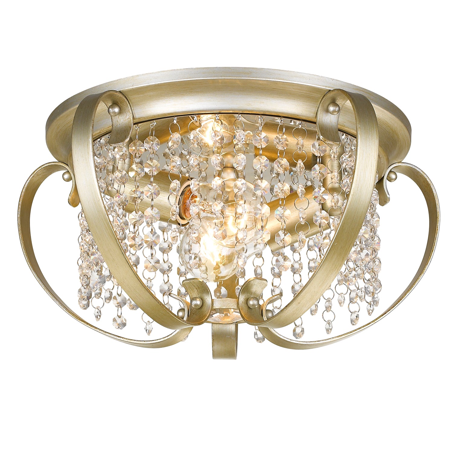 Golden Lighting Ella 2-light Flush Mount in White Gold