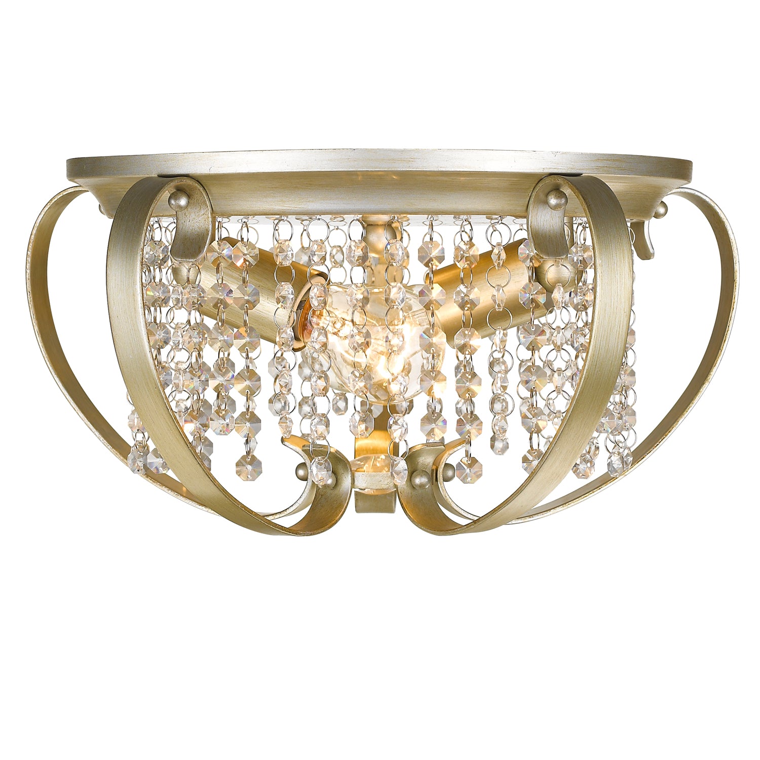 Golden Lighting Ella 2-light Flush Mount in White Gold - Default Title - Golden Lighting