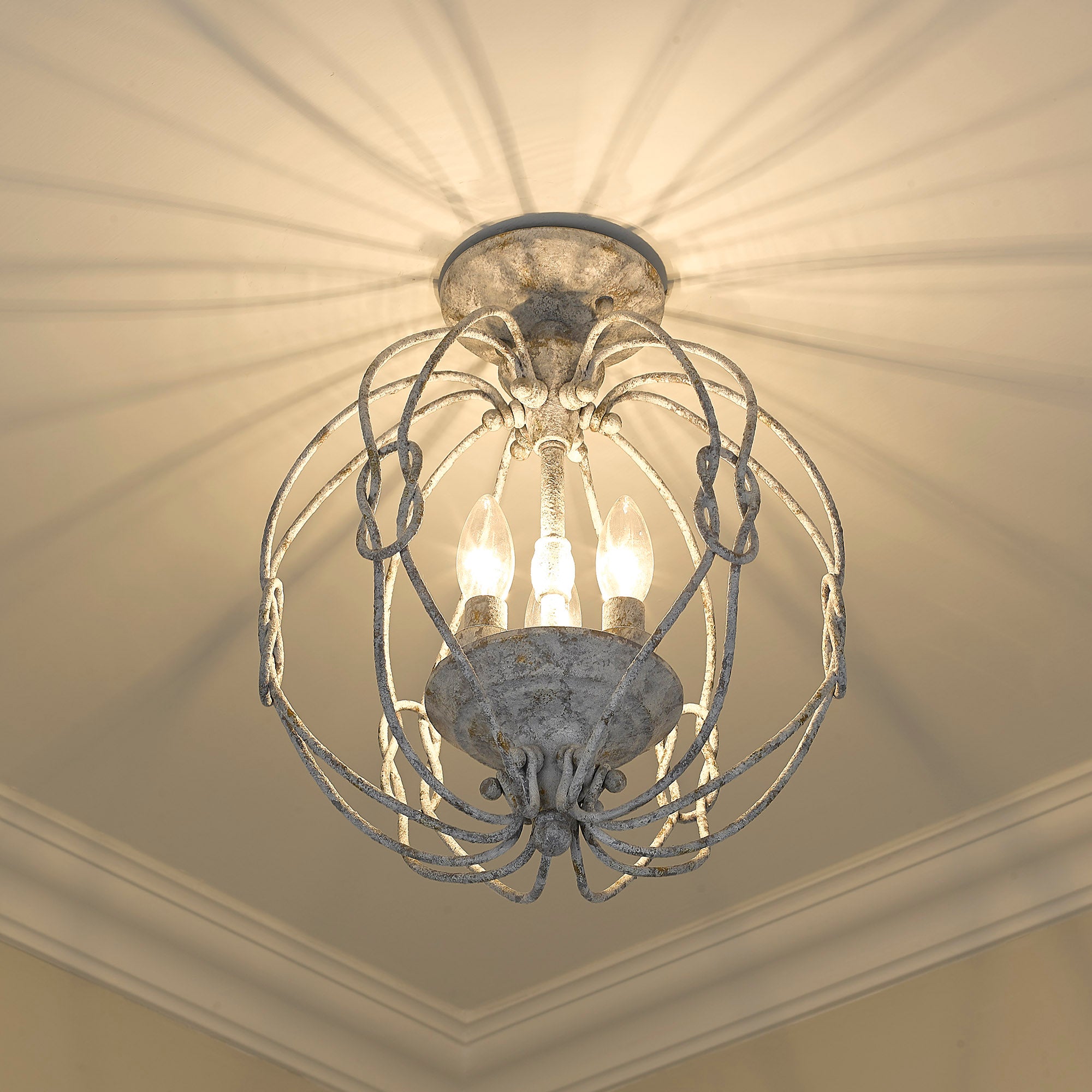 Antoinette 3-light Semi-Flush Mount in Oyster