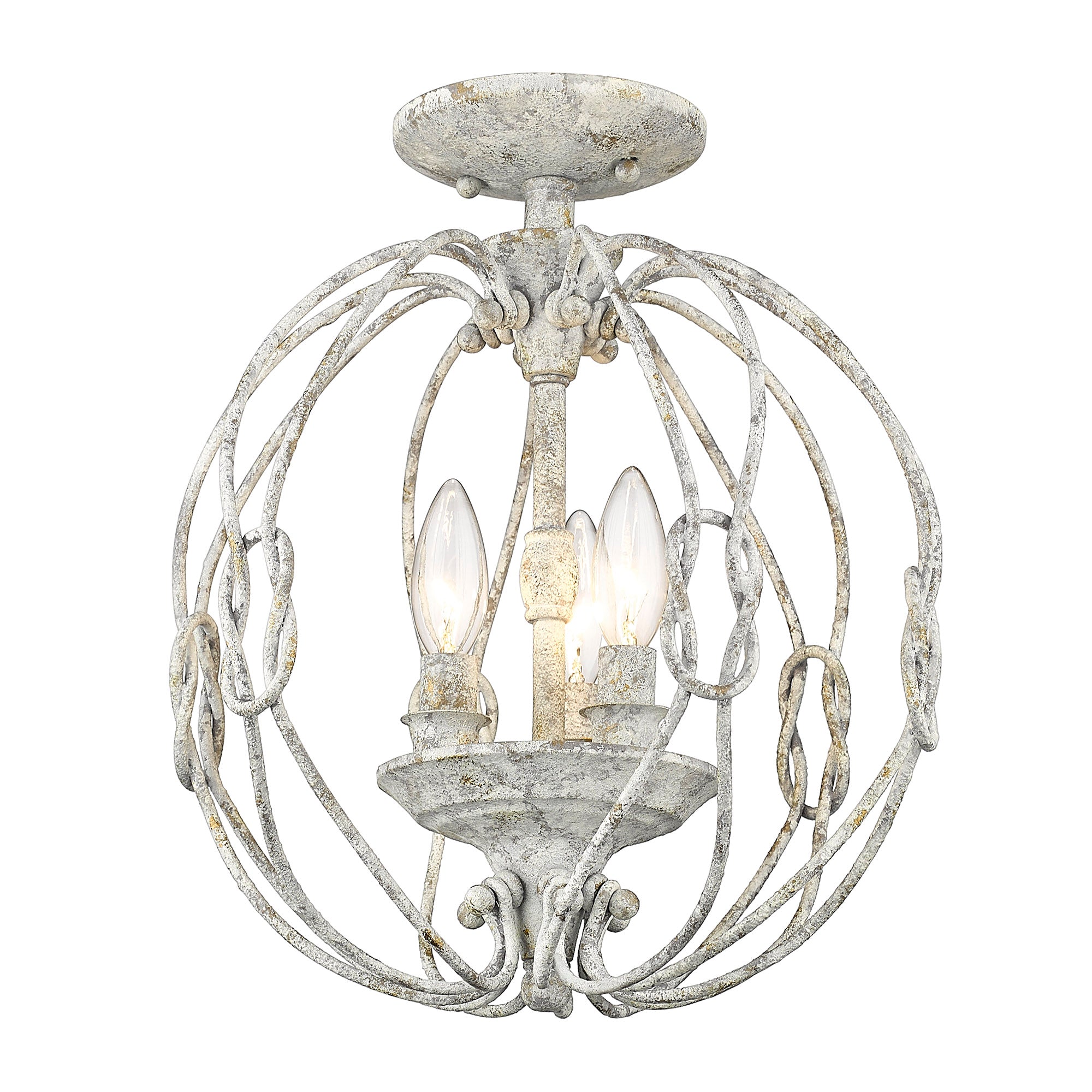 Antoinette Semi-Flush in Oyster - - Golden Lighting